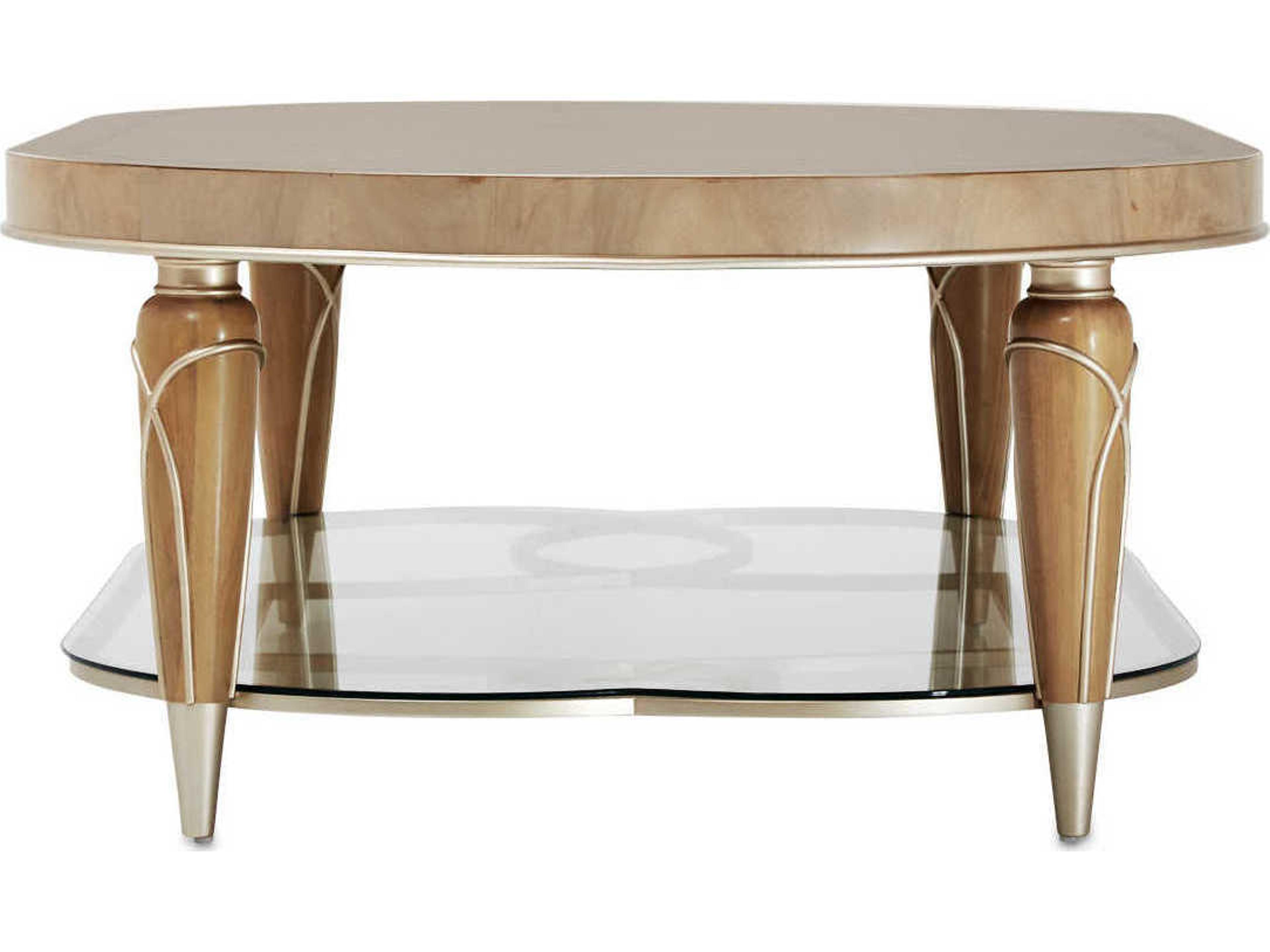 Luxecor Gilded Oval Wood Cocktail Table