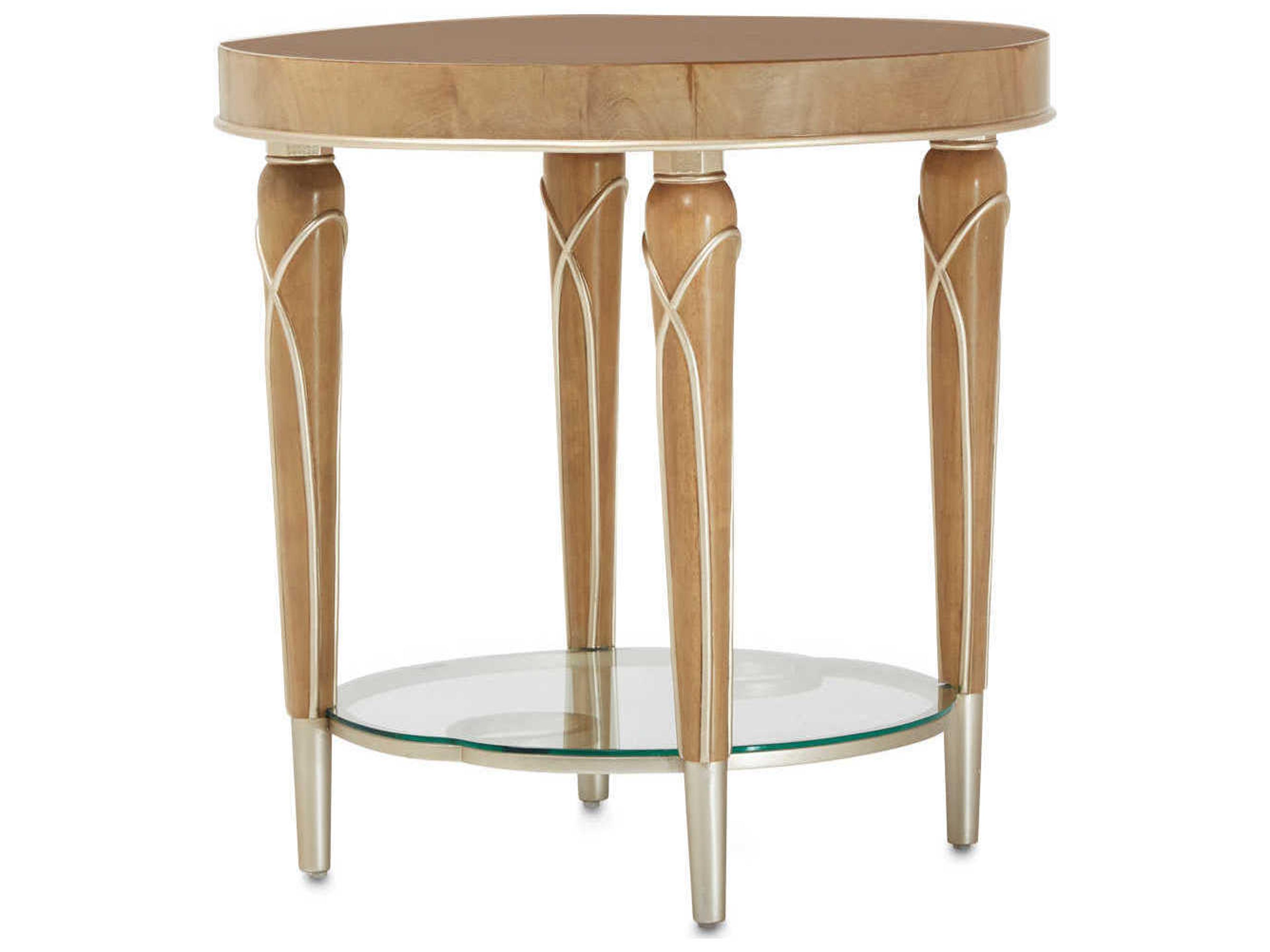 Villa Cherie Caramel Round Wood End Table