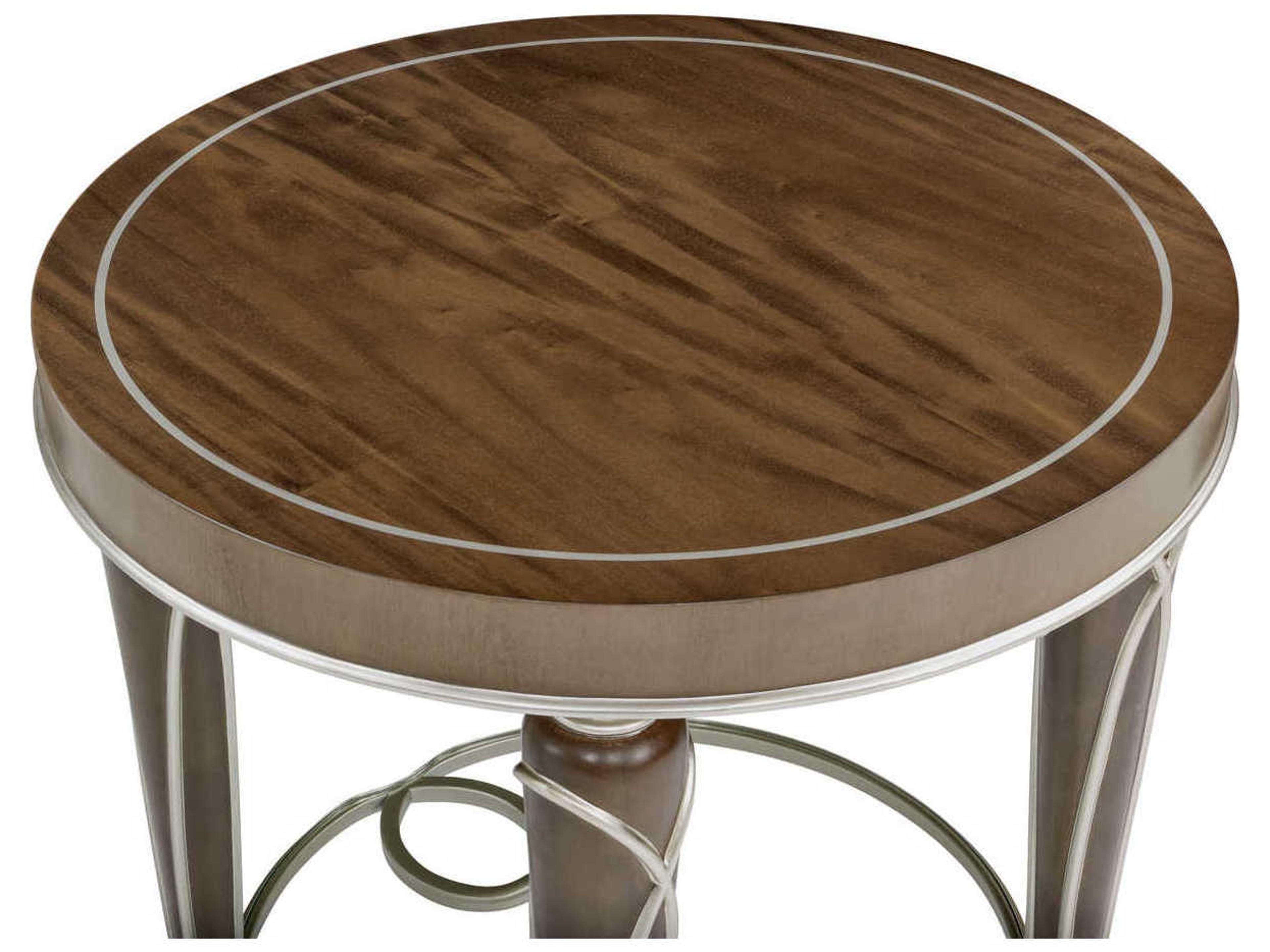 Luxecor Gilded Round Wood End Table