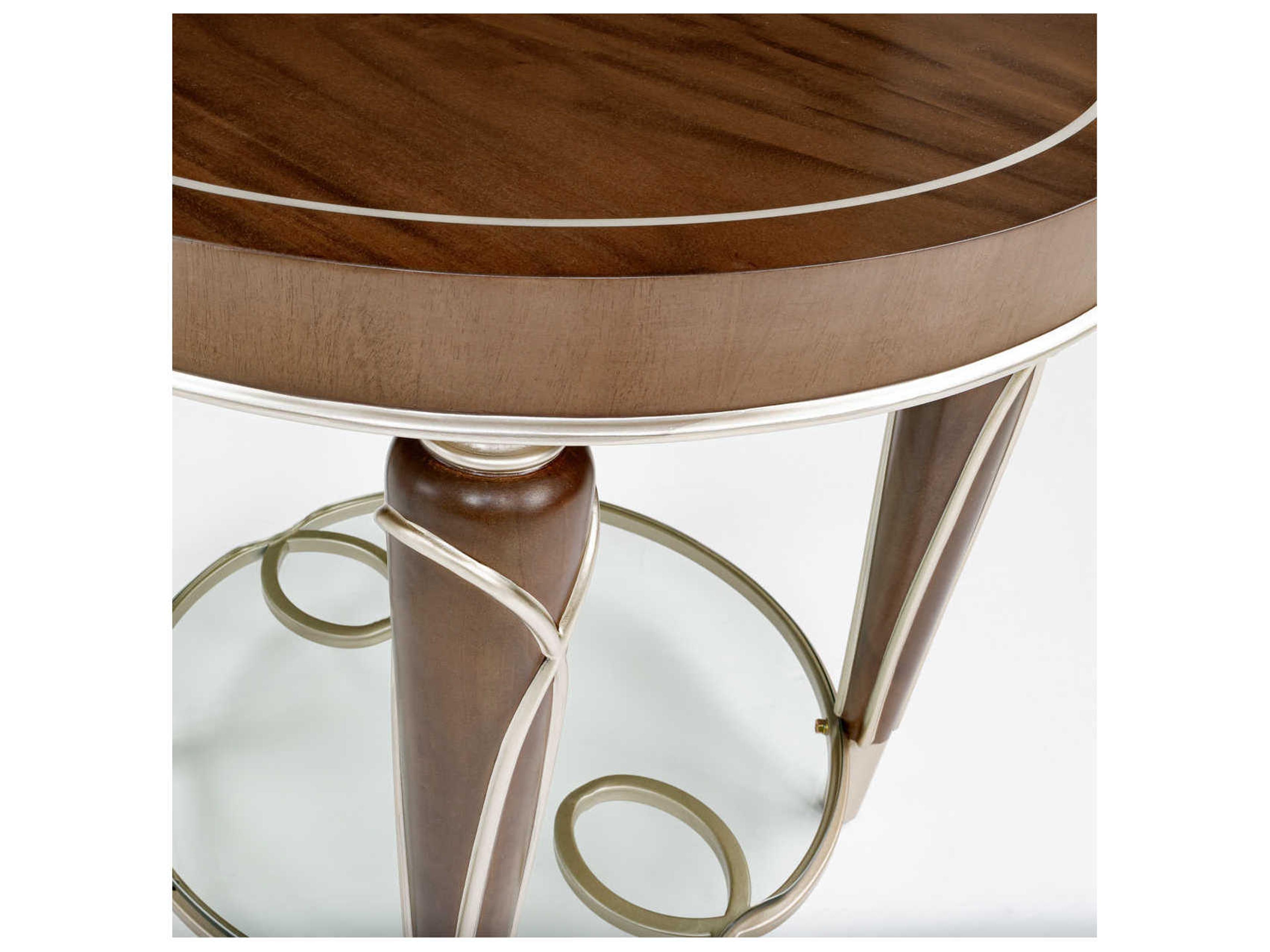 Luxecor Gilded Round Wood End Table