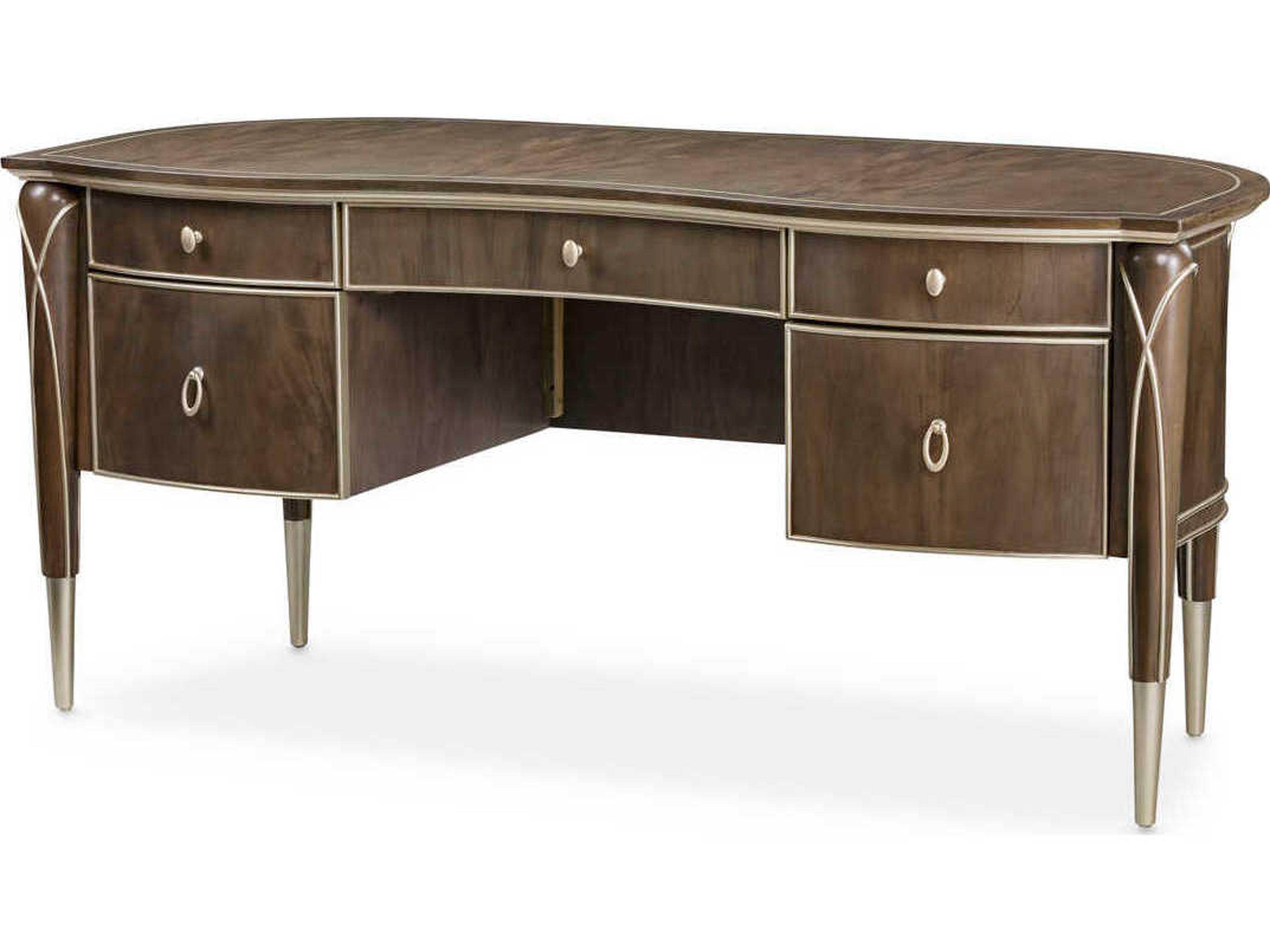 Villa Cherie Hazelnut Brown Birch Wood Executive Desk