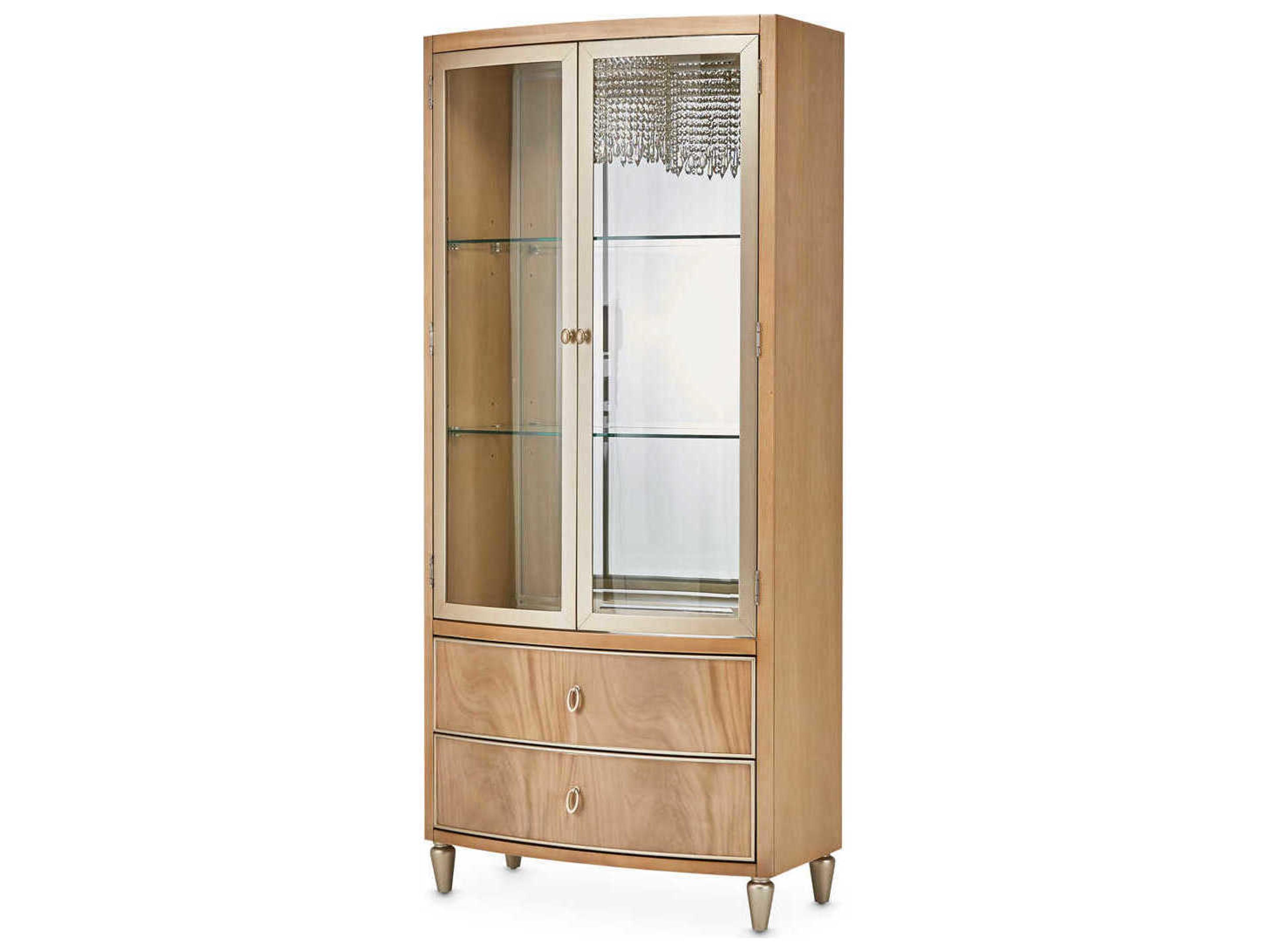Villa Cherie Caramel Birch Wood Display Cabinet
