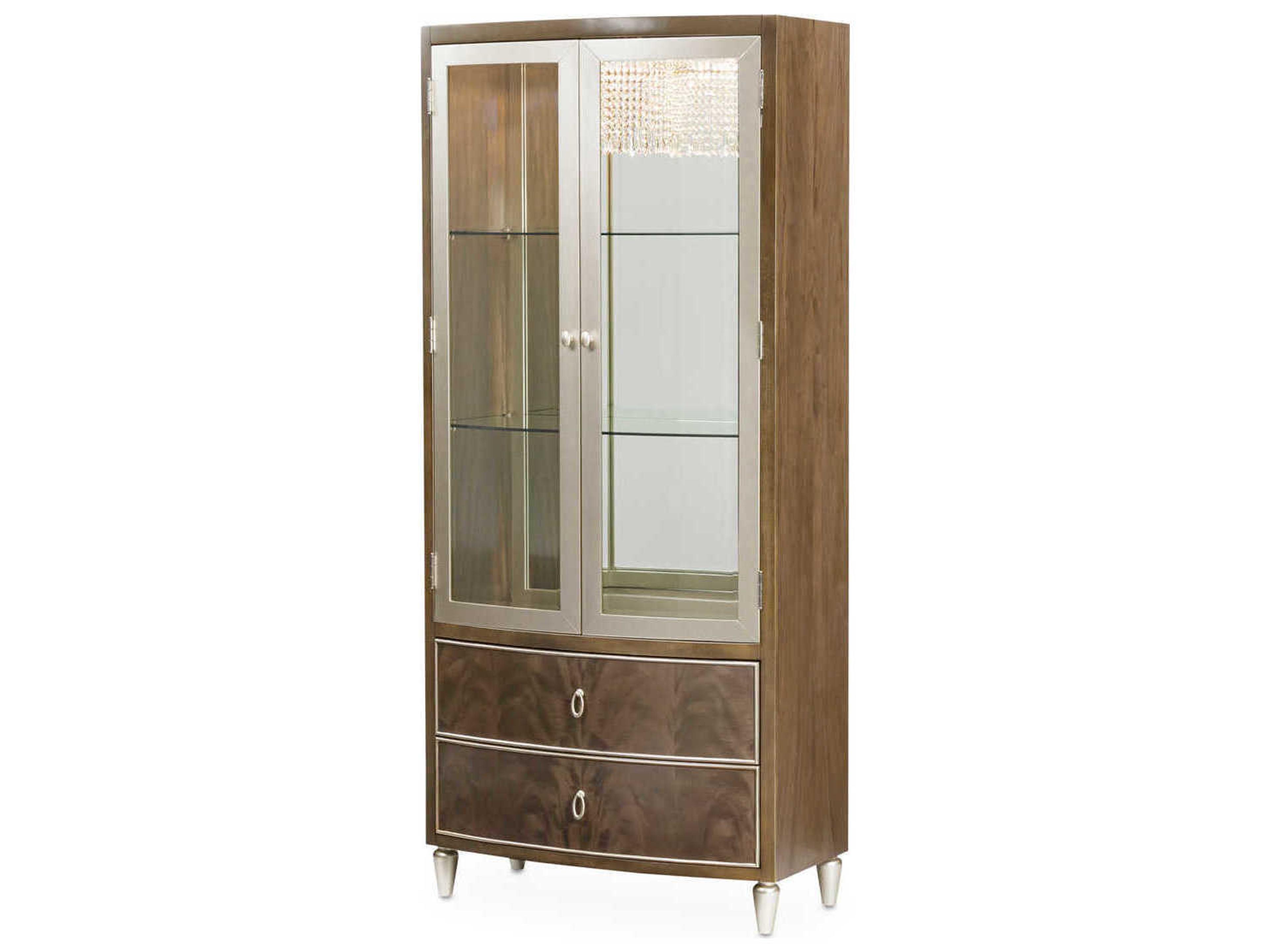 Villa Cherie Hazelnut Birch Wood Display Cabinet