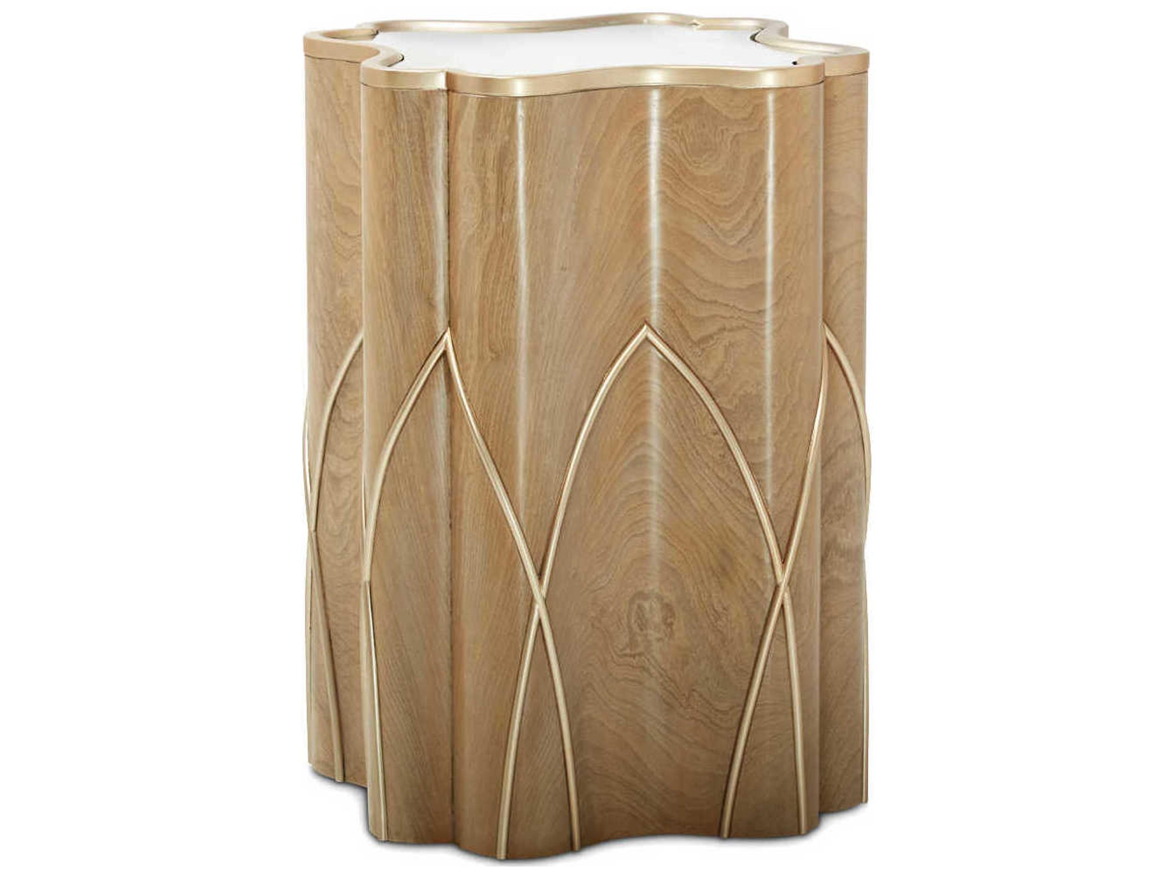 Villa Cherie Caramel Round Glass End Table