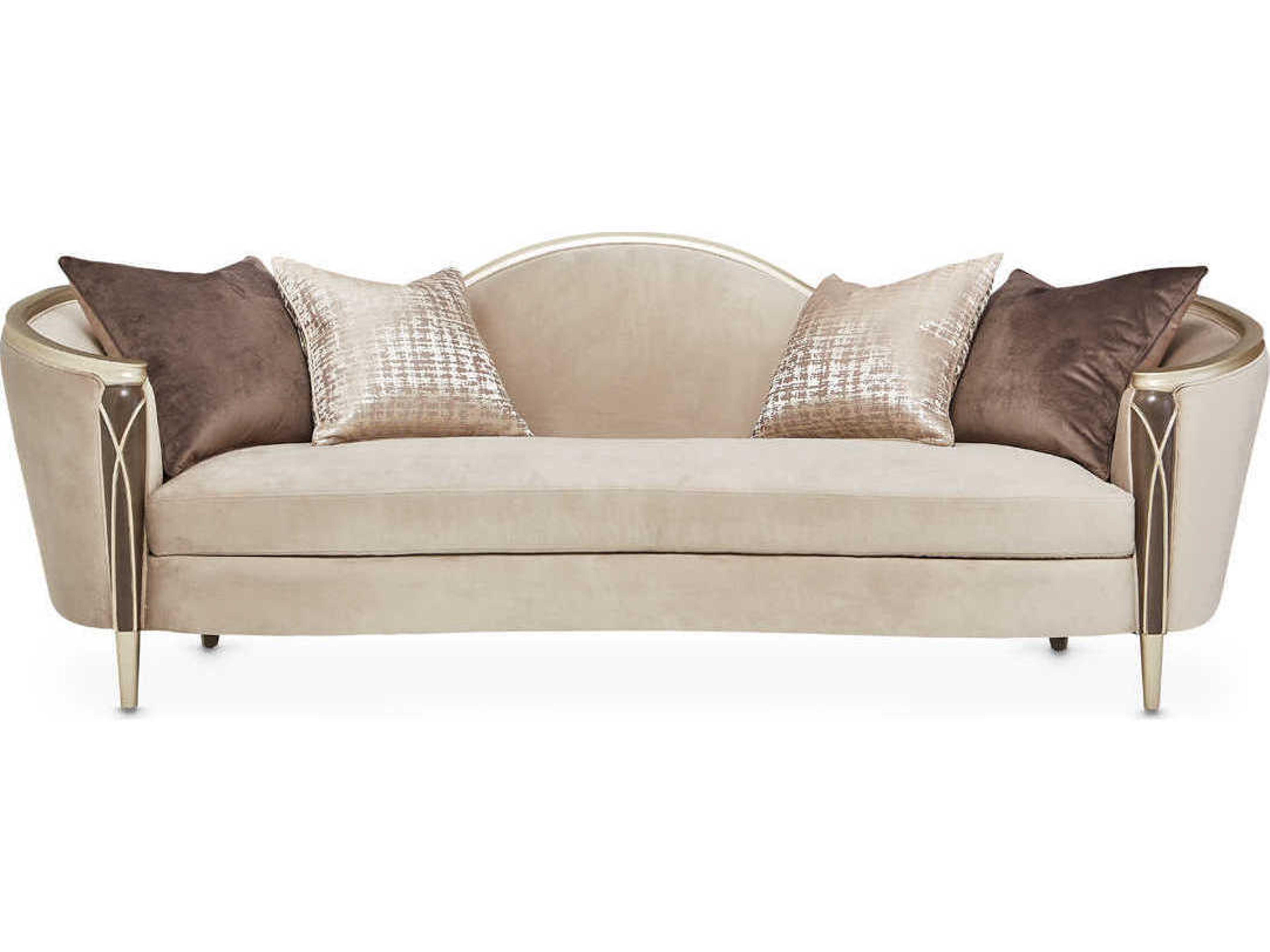 Luxecor Gilded Porcini Beige Velvet Upholstered Sofa