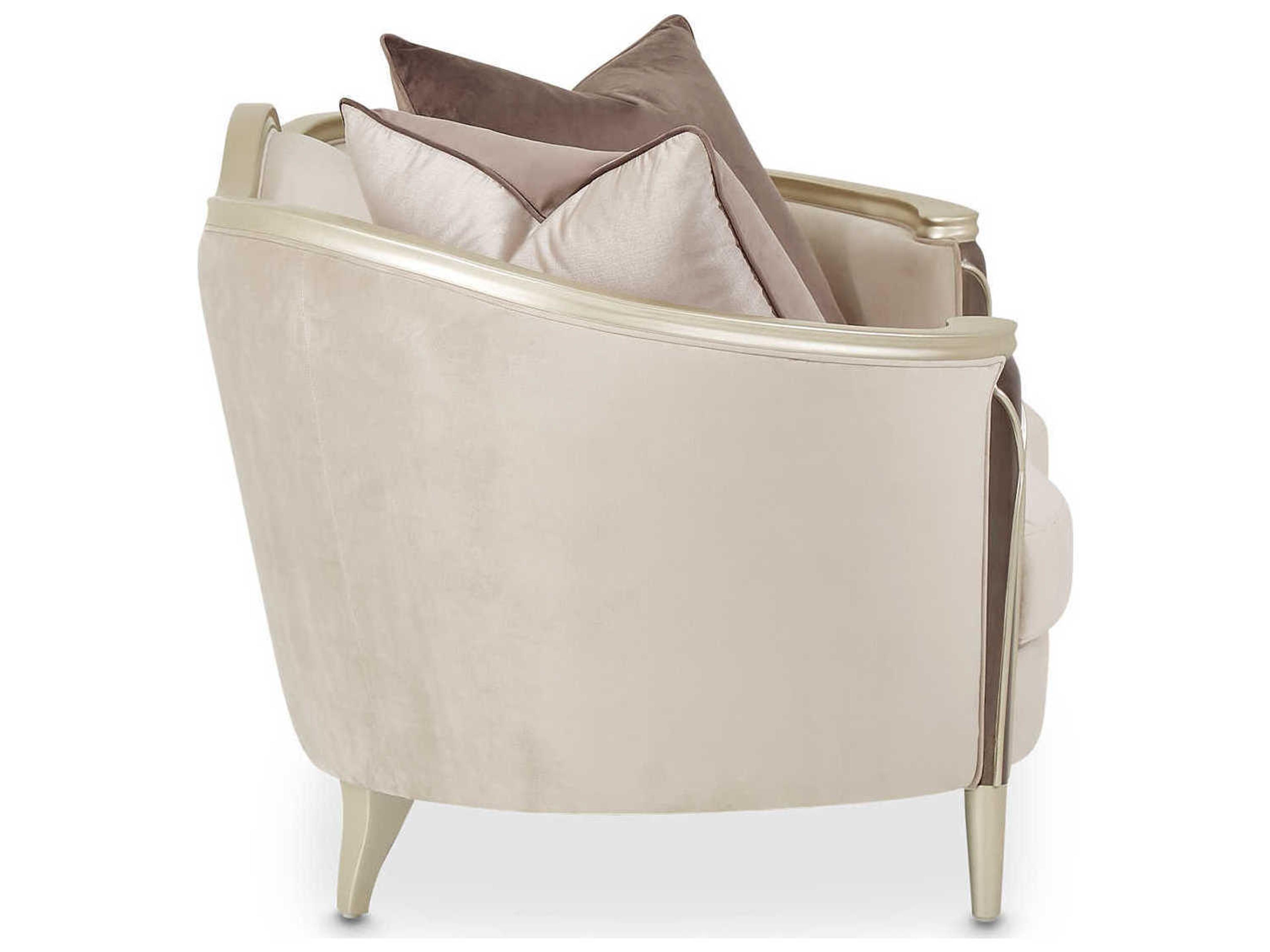 Luxecor Gilded Porcini Beige Velvet Upholstered Loveseat