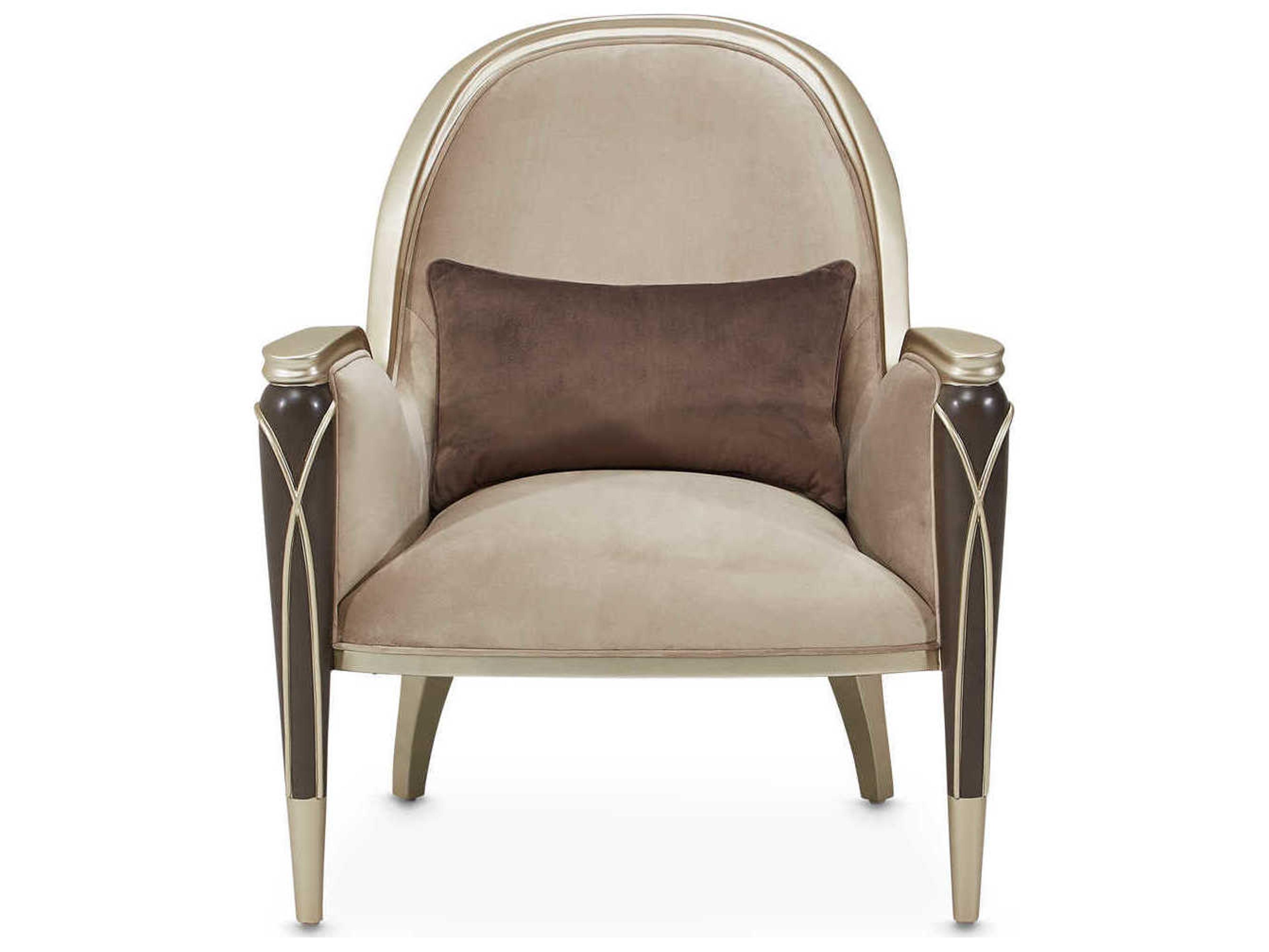 Luxecor Gilded Beige Velvet Accent Chair