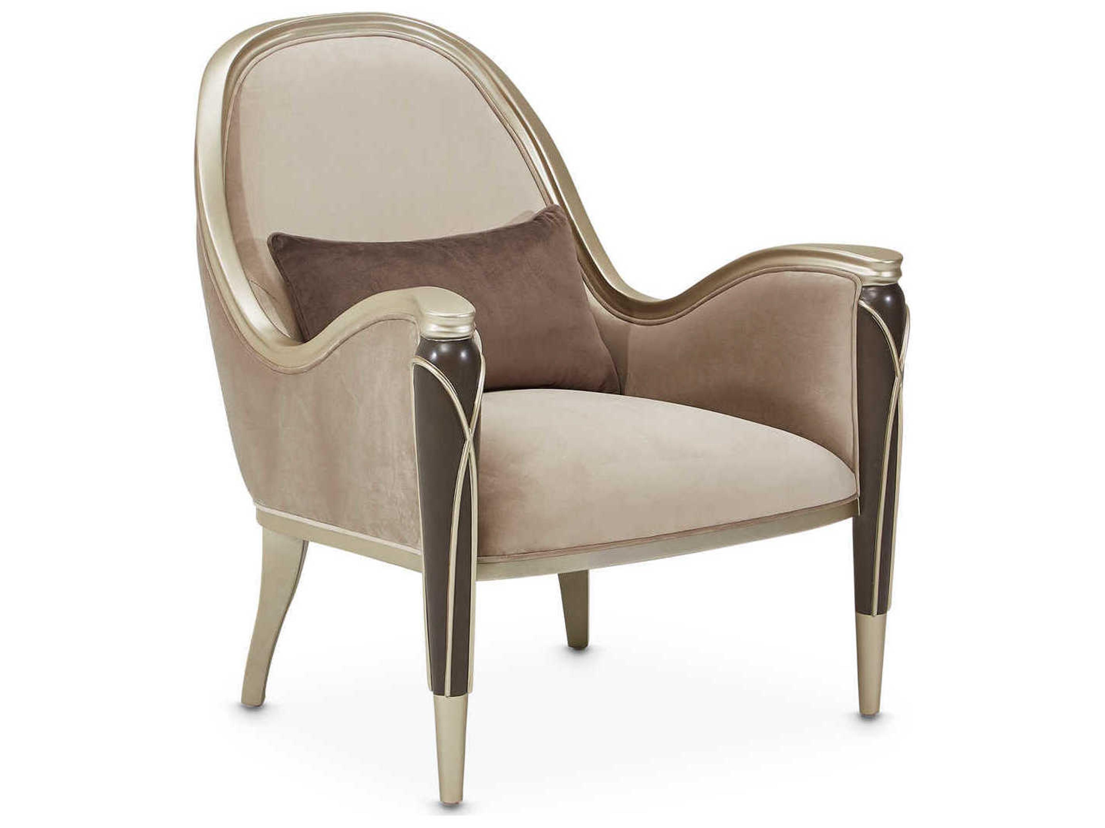 Luxecor Gilded Beige Velvet Accent Chair