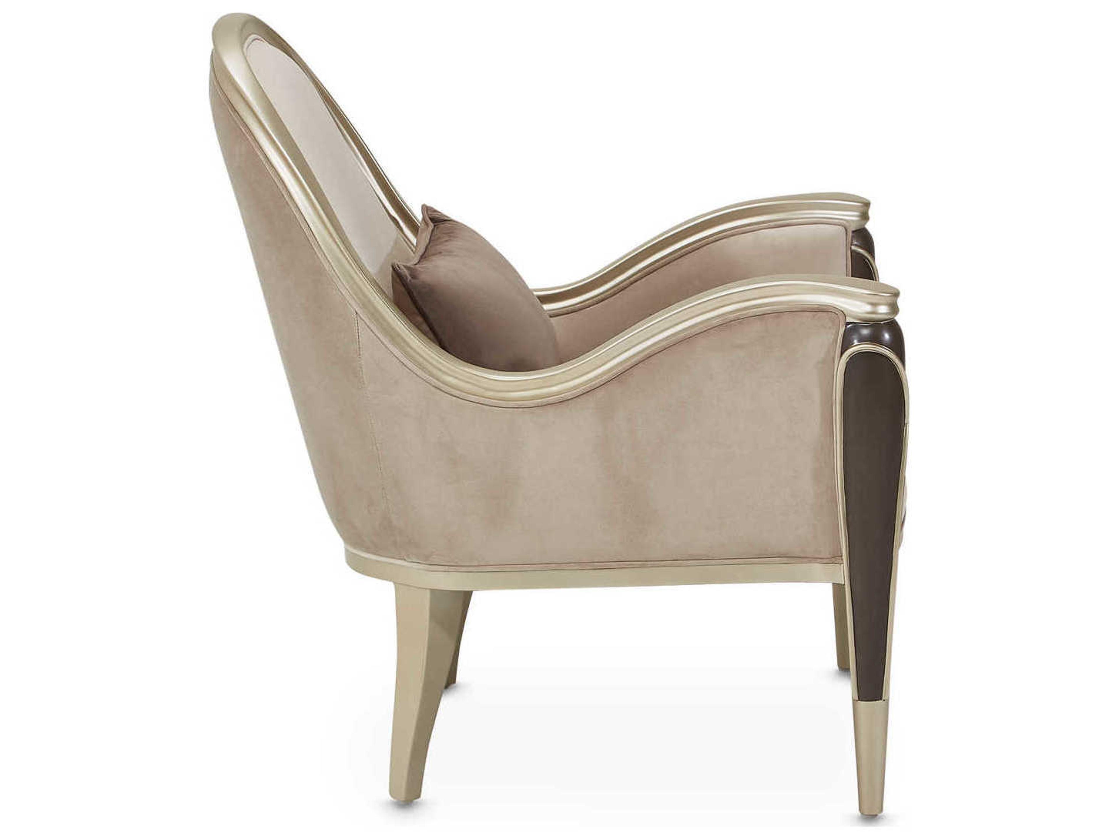 Luxecor Gilded Beige Velvet Accent Chair