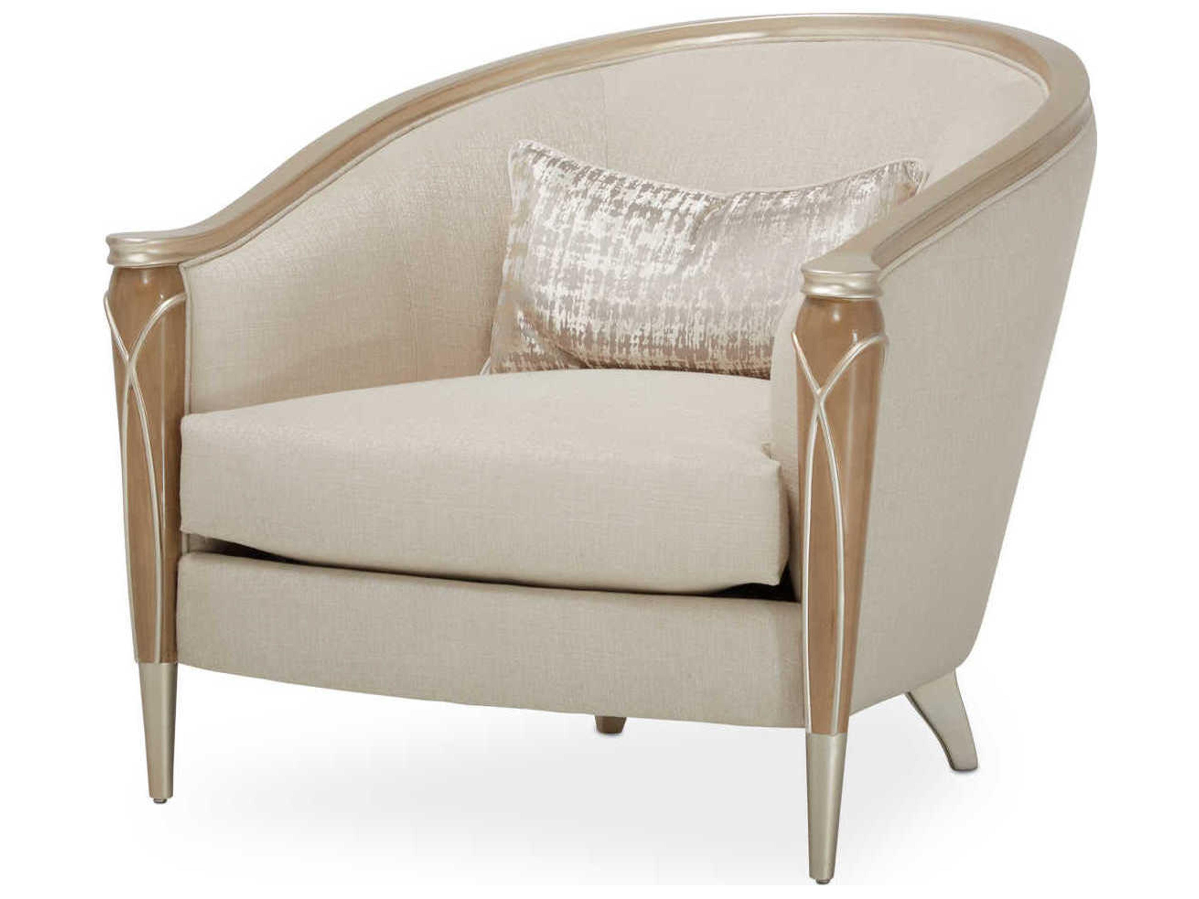 Villa Cherie Caramel Beige Fabric Accent Chair