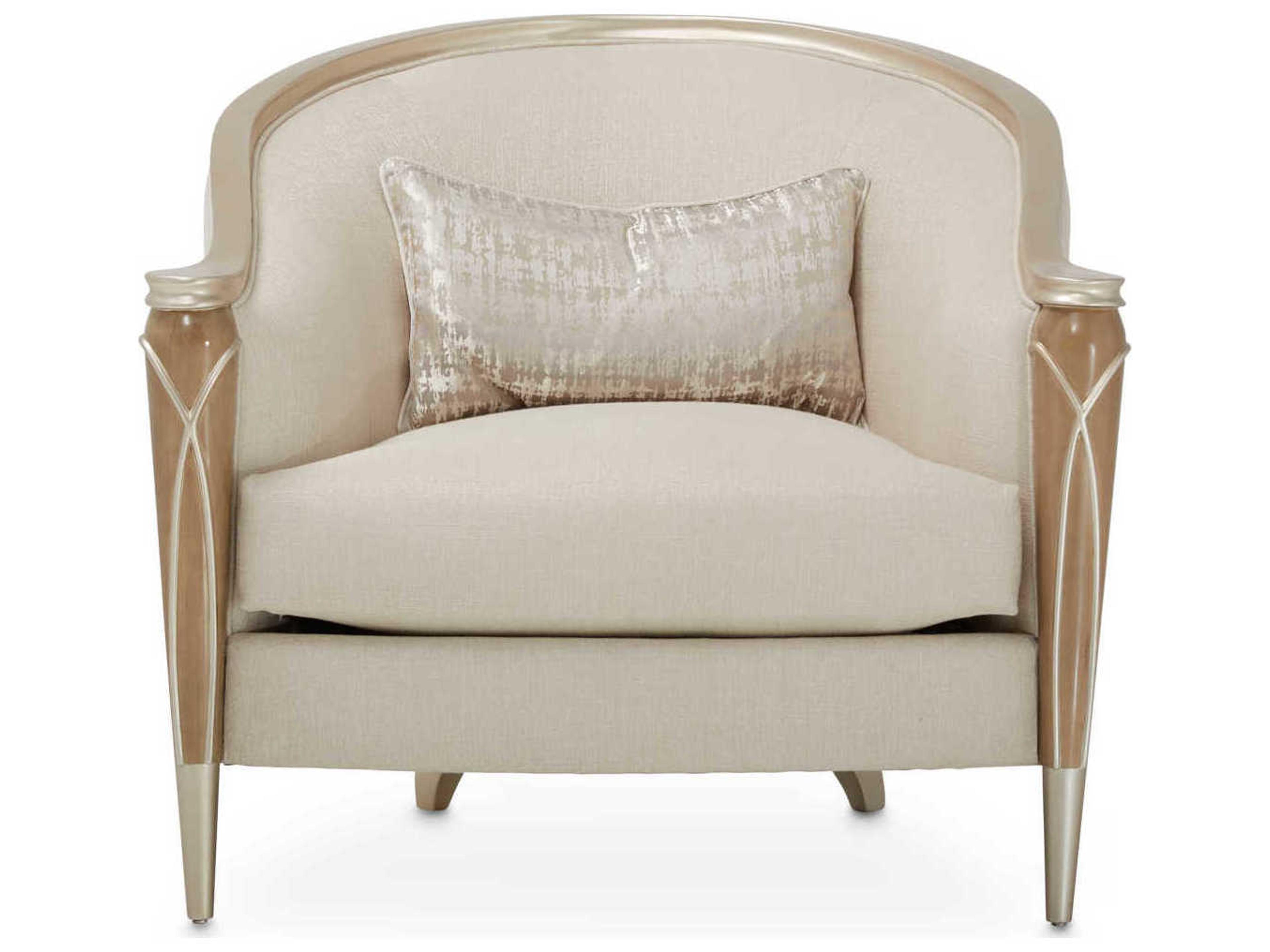 Luxecor Gilded Beige Fabric Accent Chair