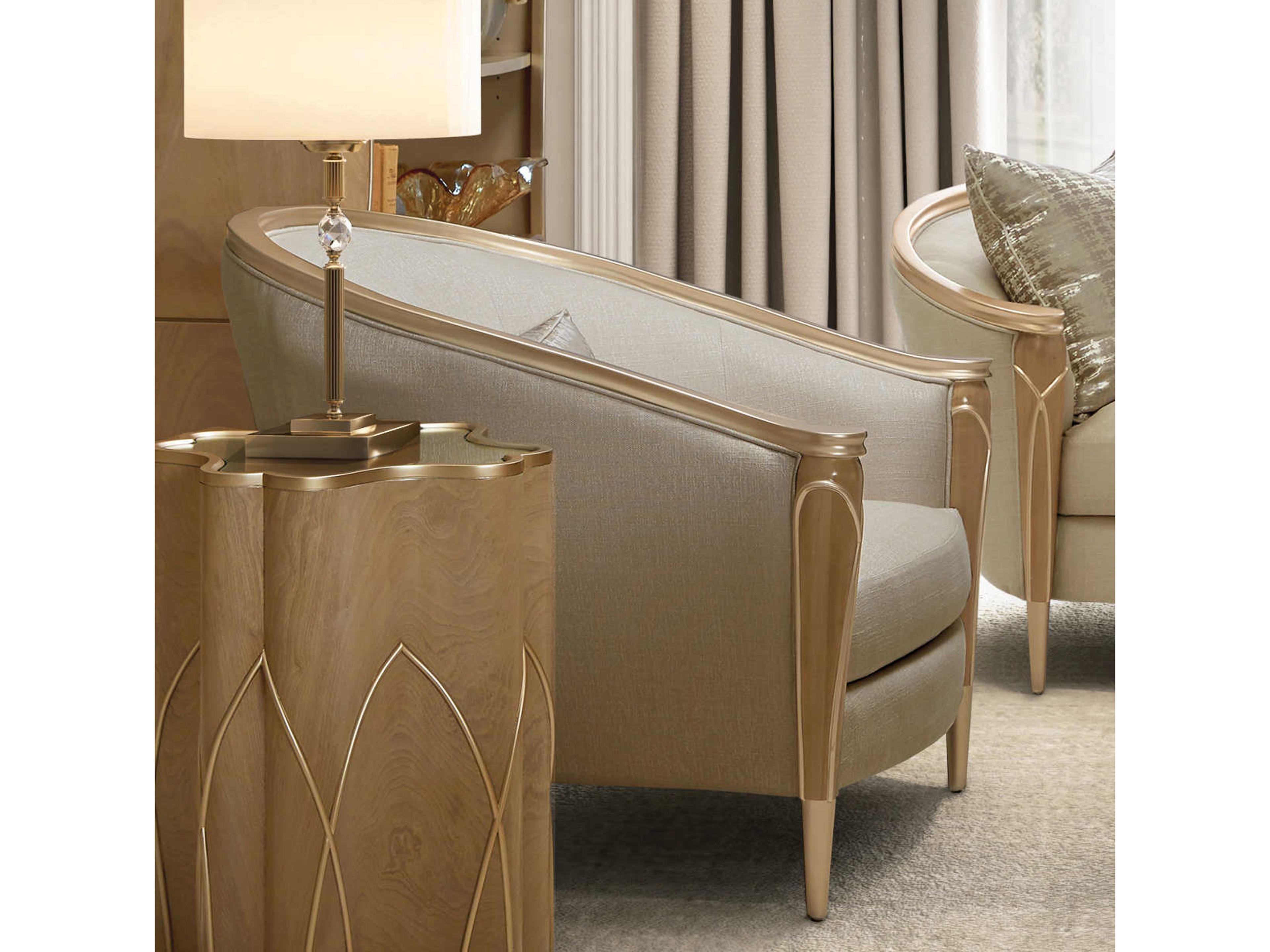 Luxecor Gilded Beige Fabric Accent Chair