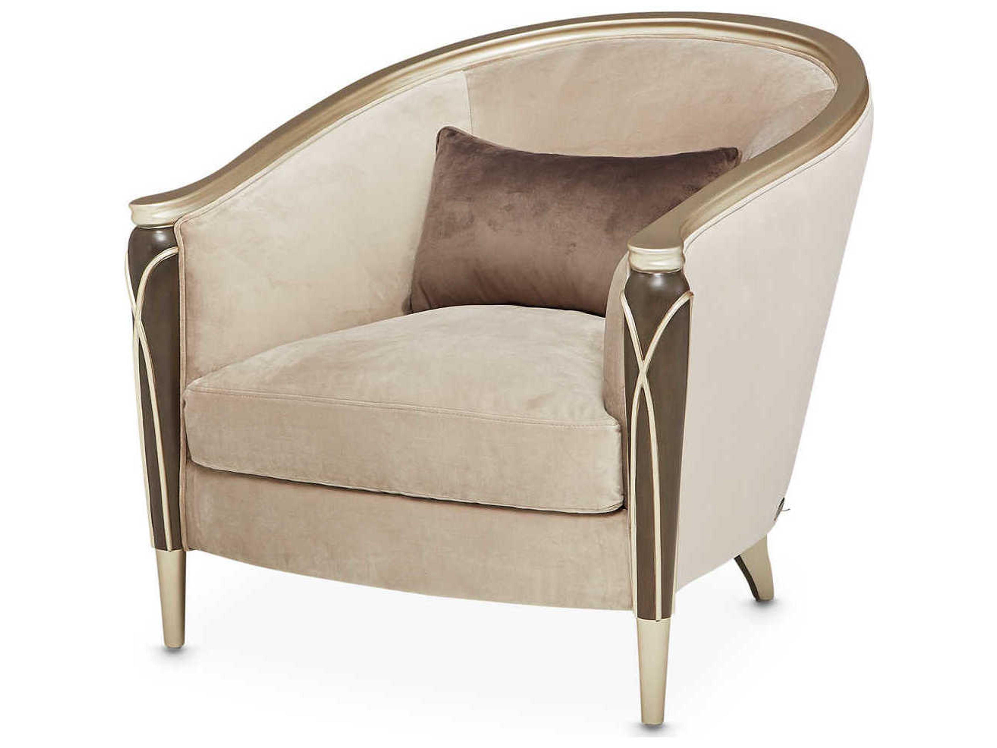 Villa Cherie Hazelnut Beige Velvet Accent Chair