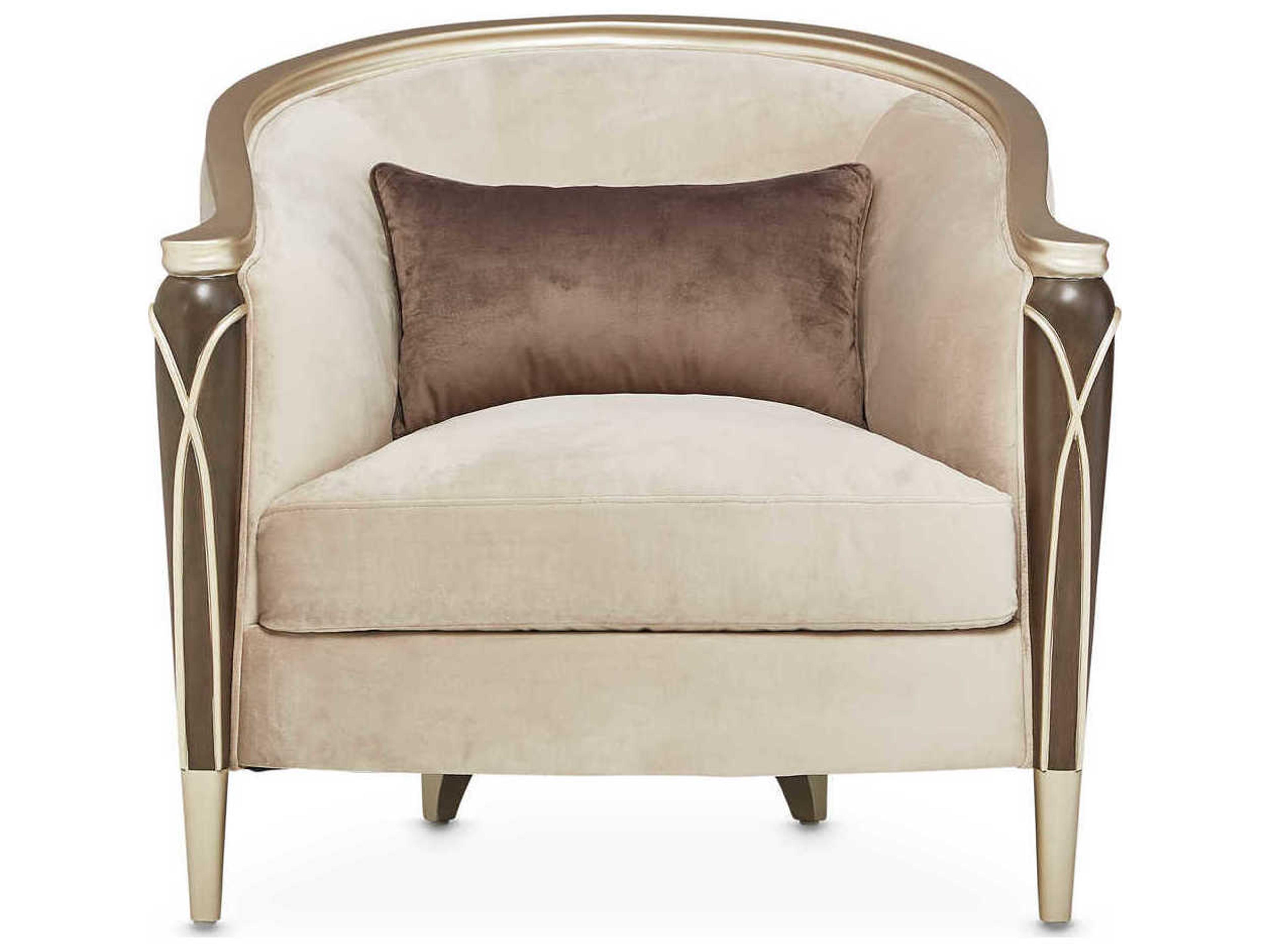 Luxecor Gilded Beige Velvet Accent Chair