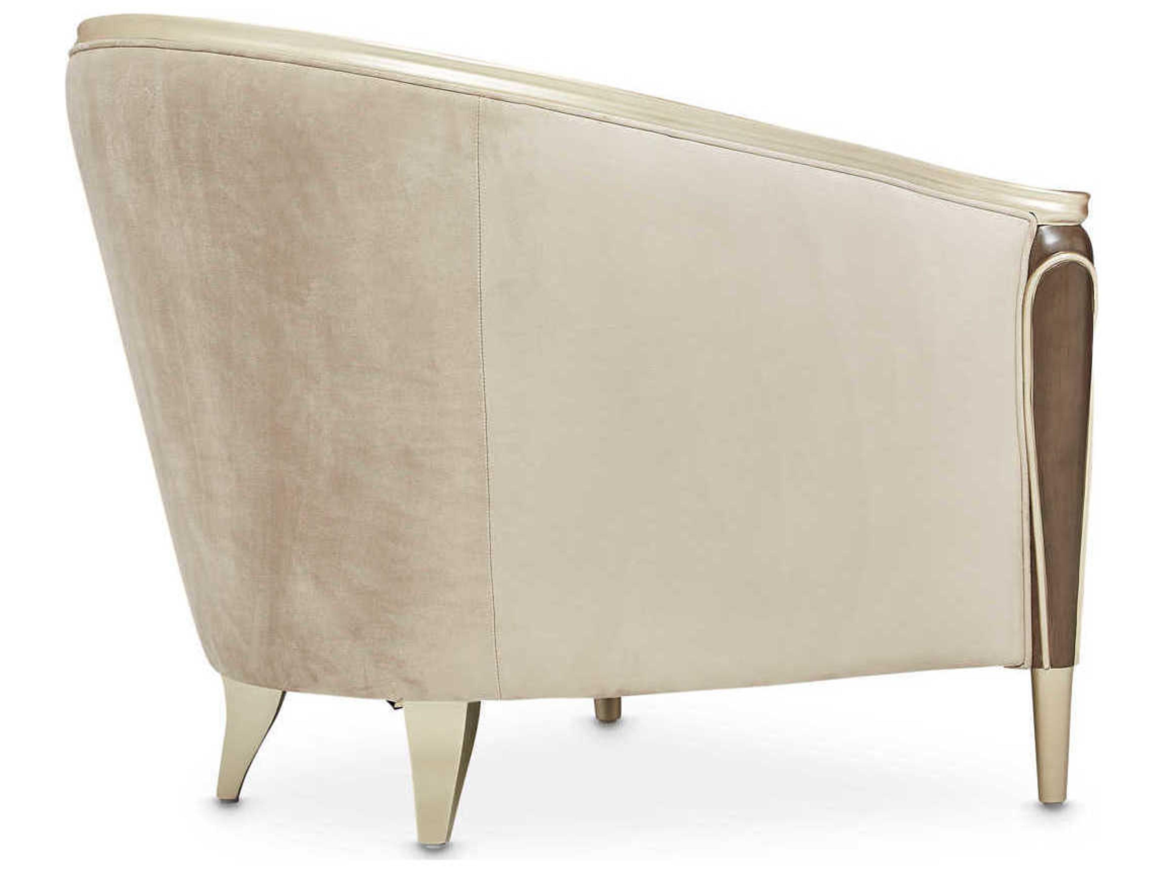 Luxecor Gilded Beige Velvet Accent Chair