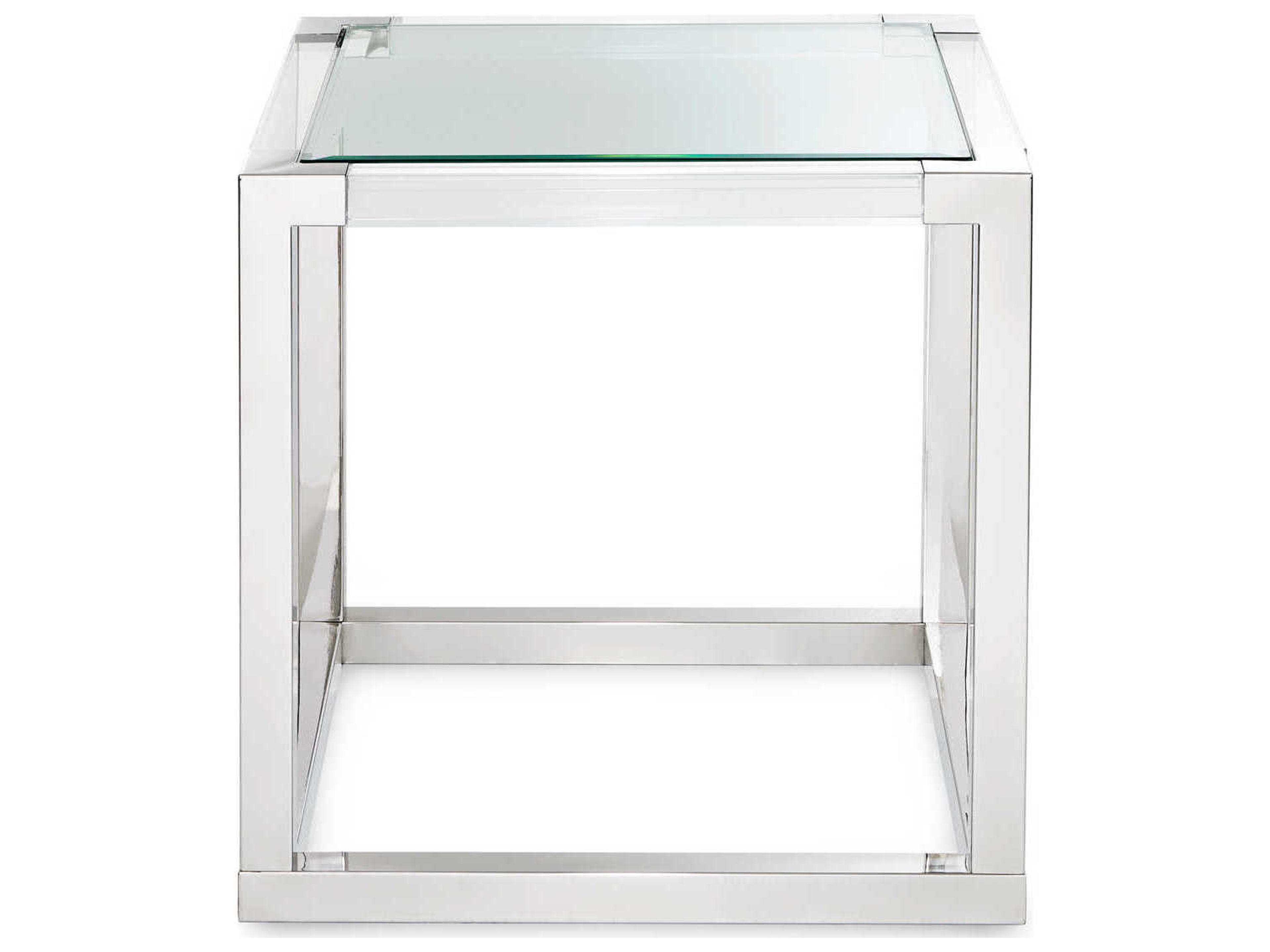 Luxecor Gilded Square Glass End Table