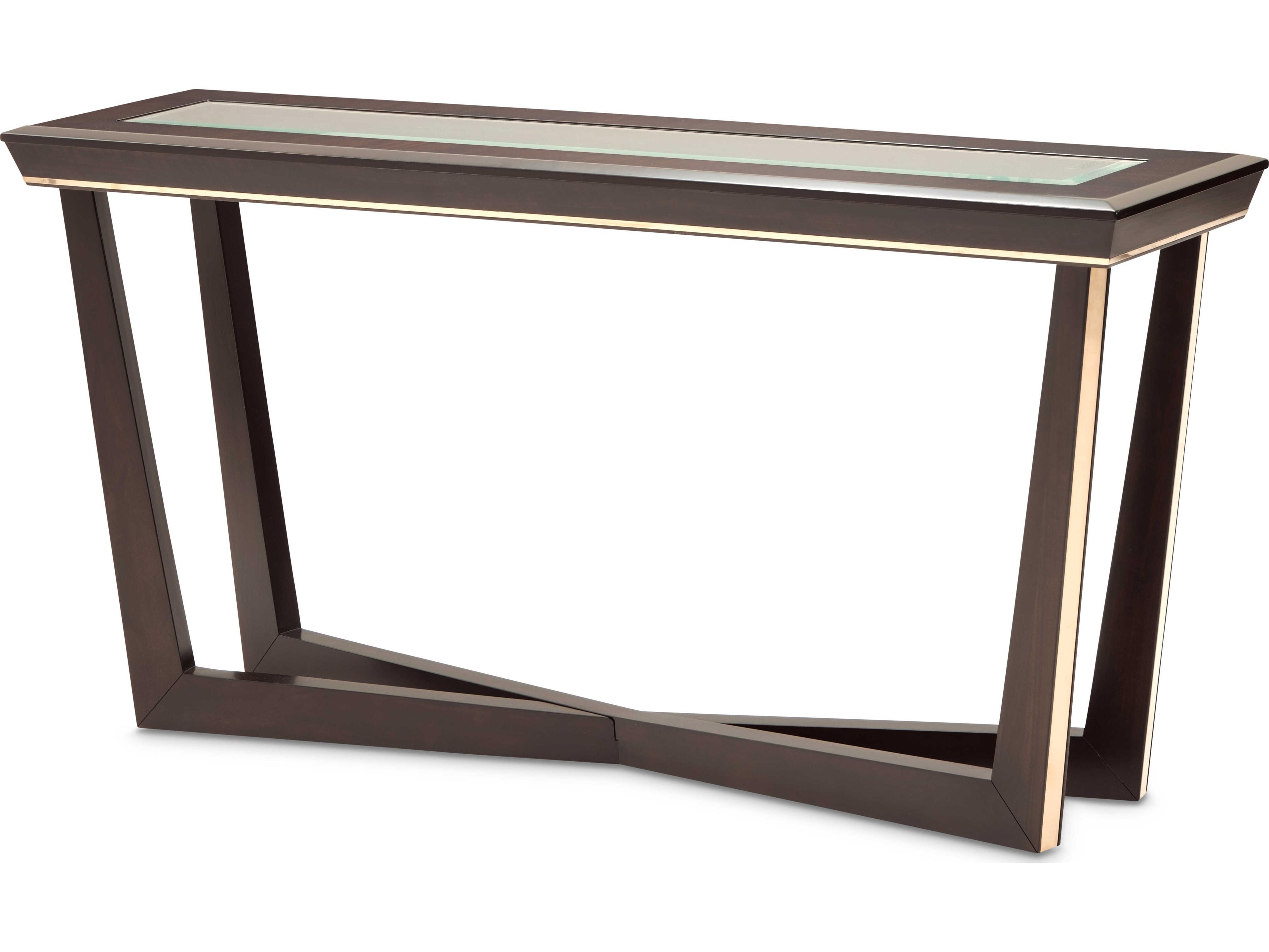Belmont Place Rectangular Glass Espresso Console Table
