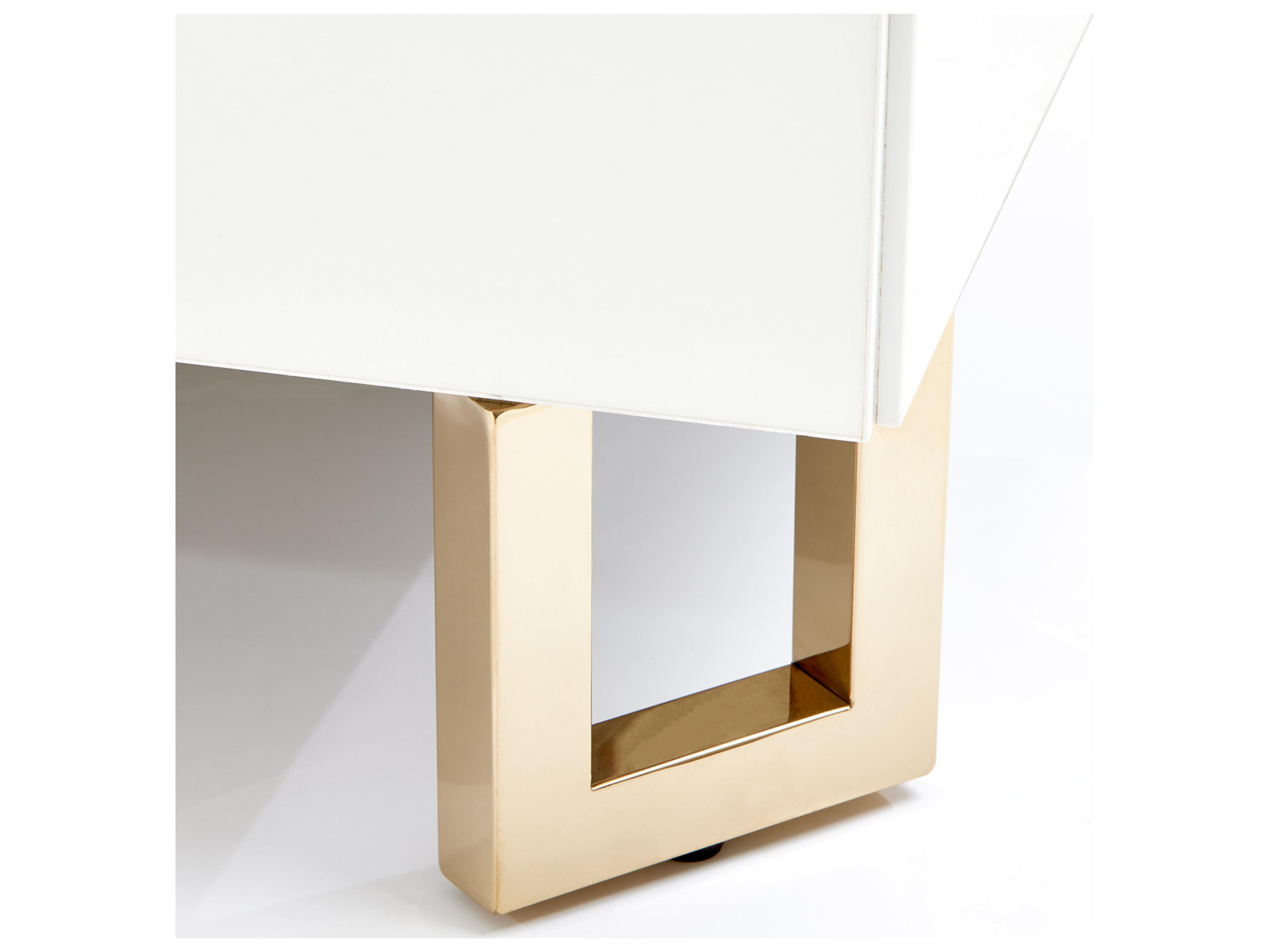 Luxecor Gilded White Upholstered King Platform Bed