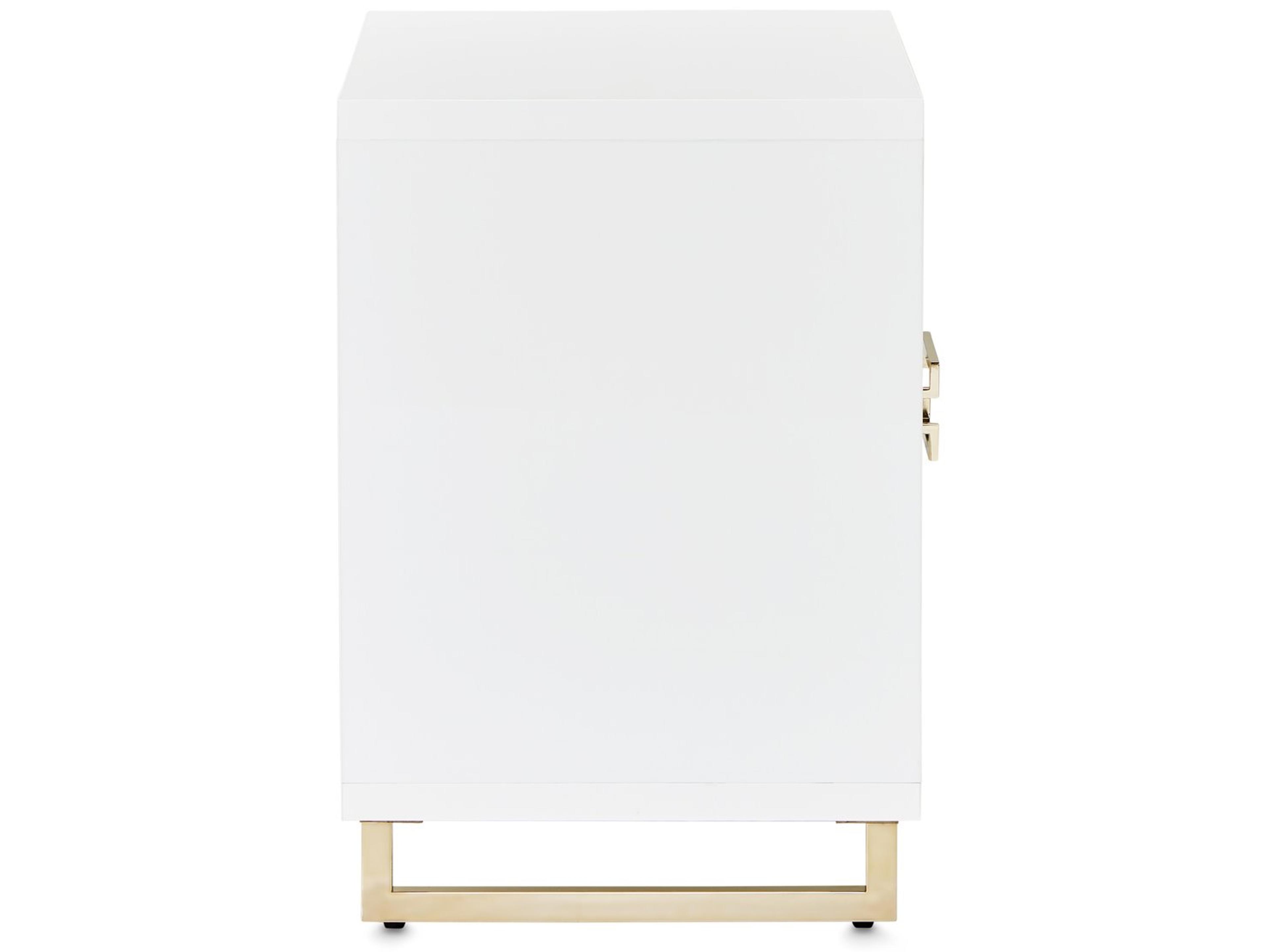 Luxecor Gilded 2-Drawers White Nightstand