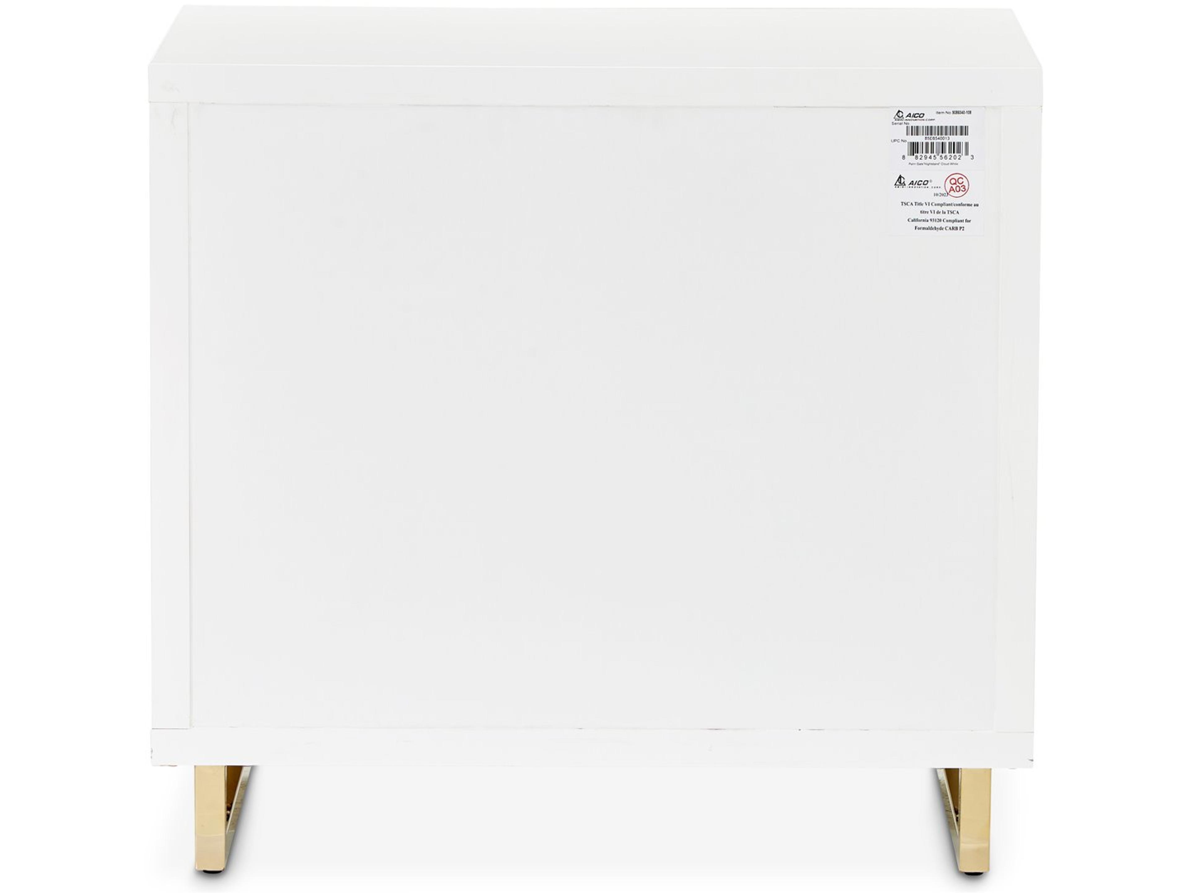 Luxecor Gilded 2-Drawers White Nightstand