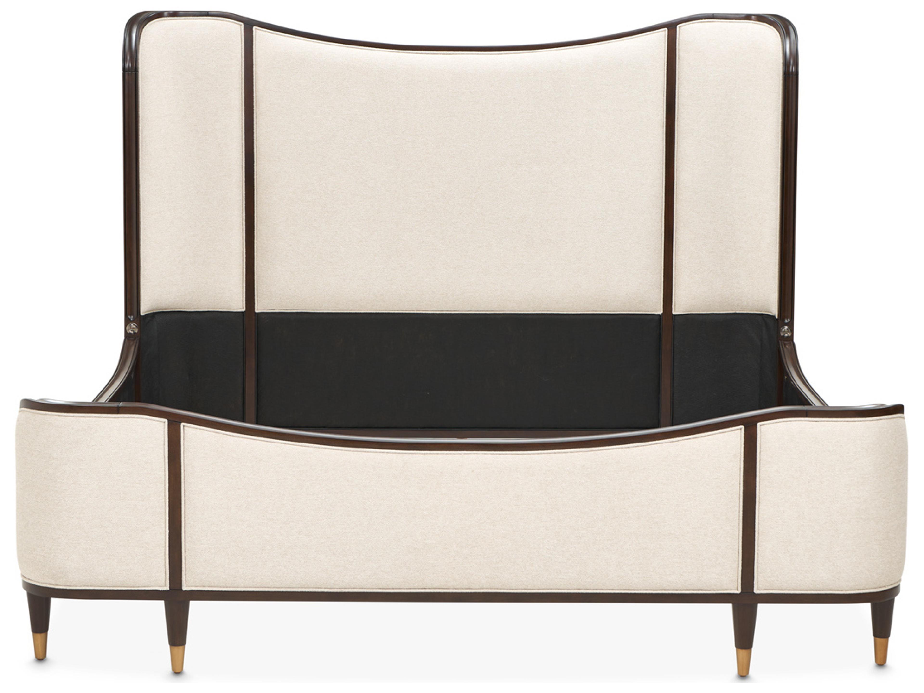 Luxecor Gilded Linen Warm Pecan Beige Poplar Wood Upholstered Queen Panel Bed