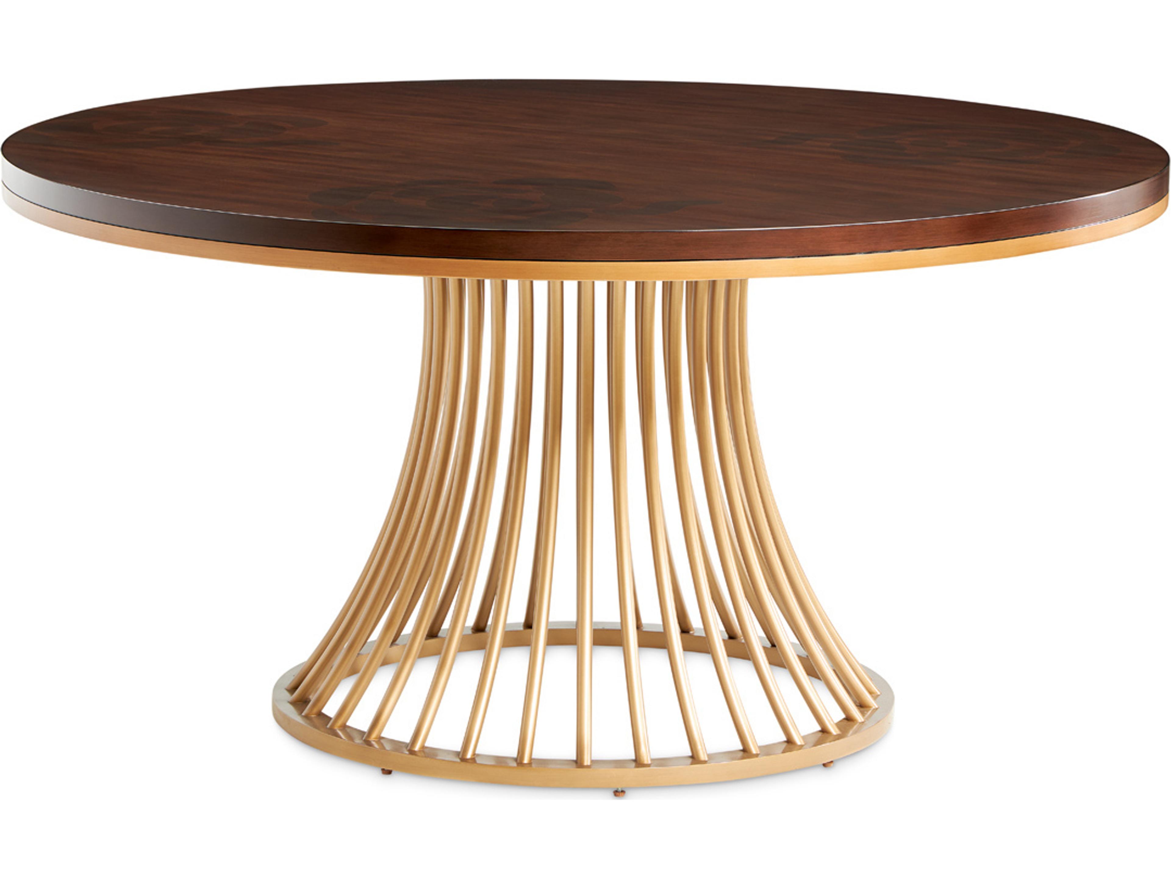Camellia Field Warm Pecan Round Wood Dining Table