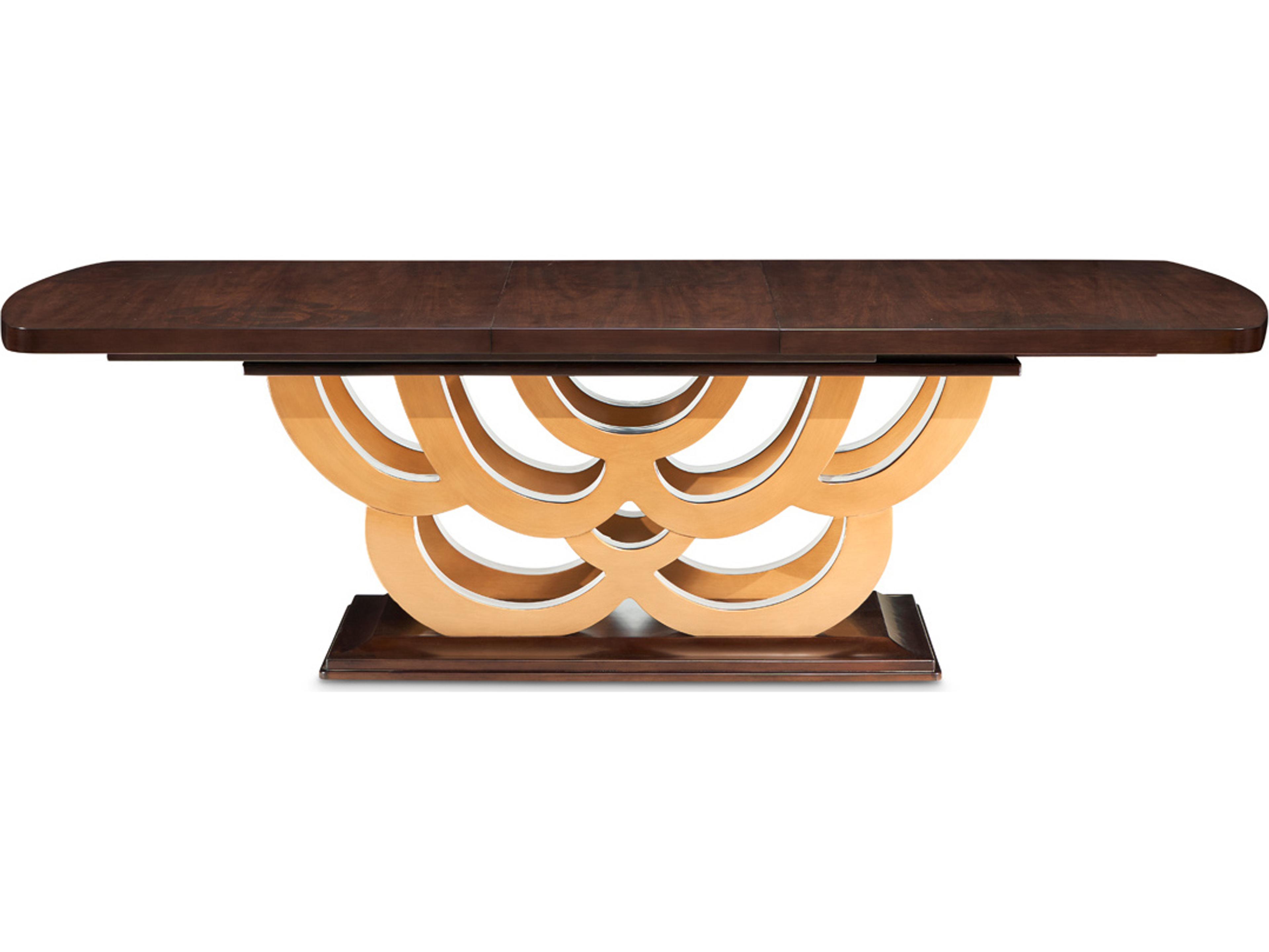 Luxecor Gilded Warm Pecan Rectangular Wood Dining Table