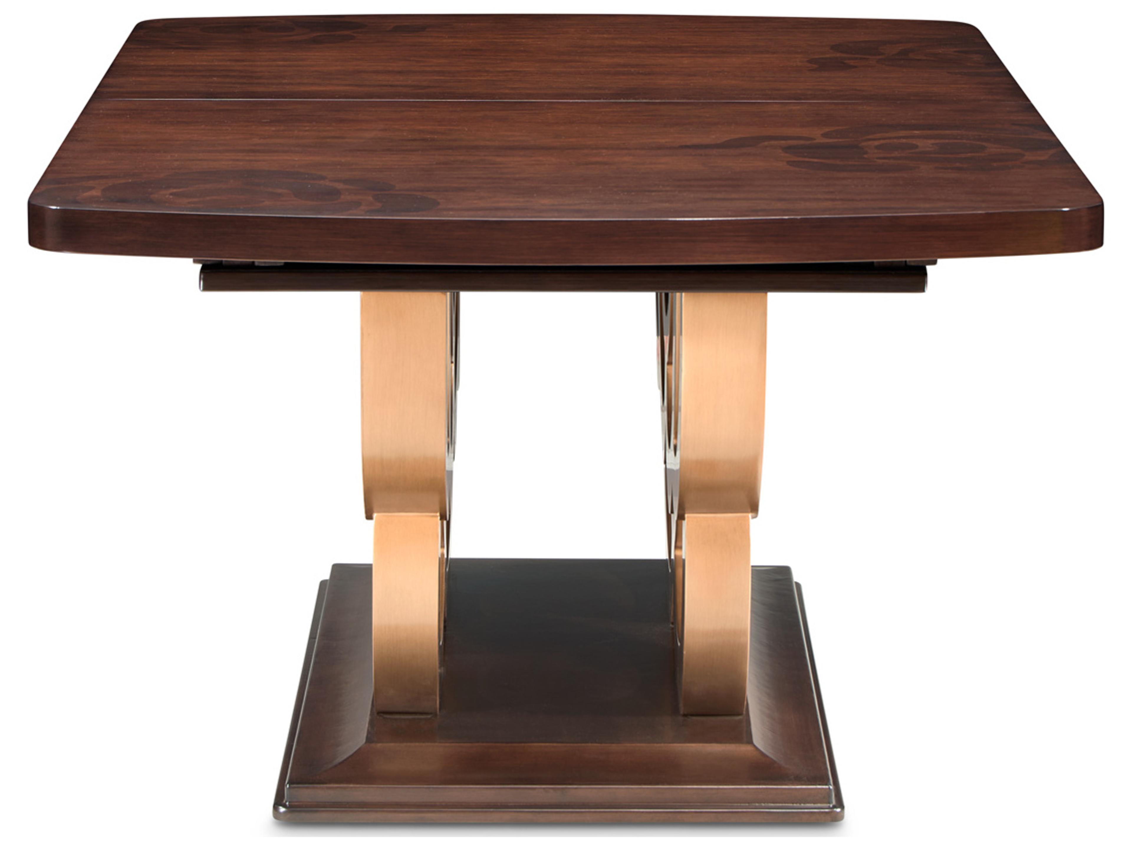 Luxecor Gilded Warm Pecan Rectangular Wood Dining Table