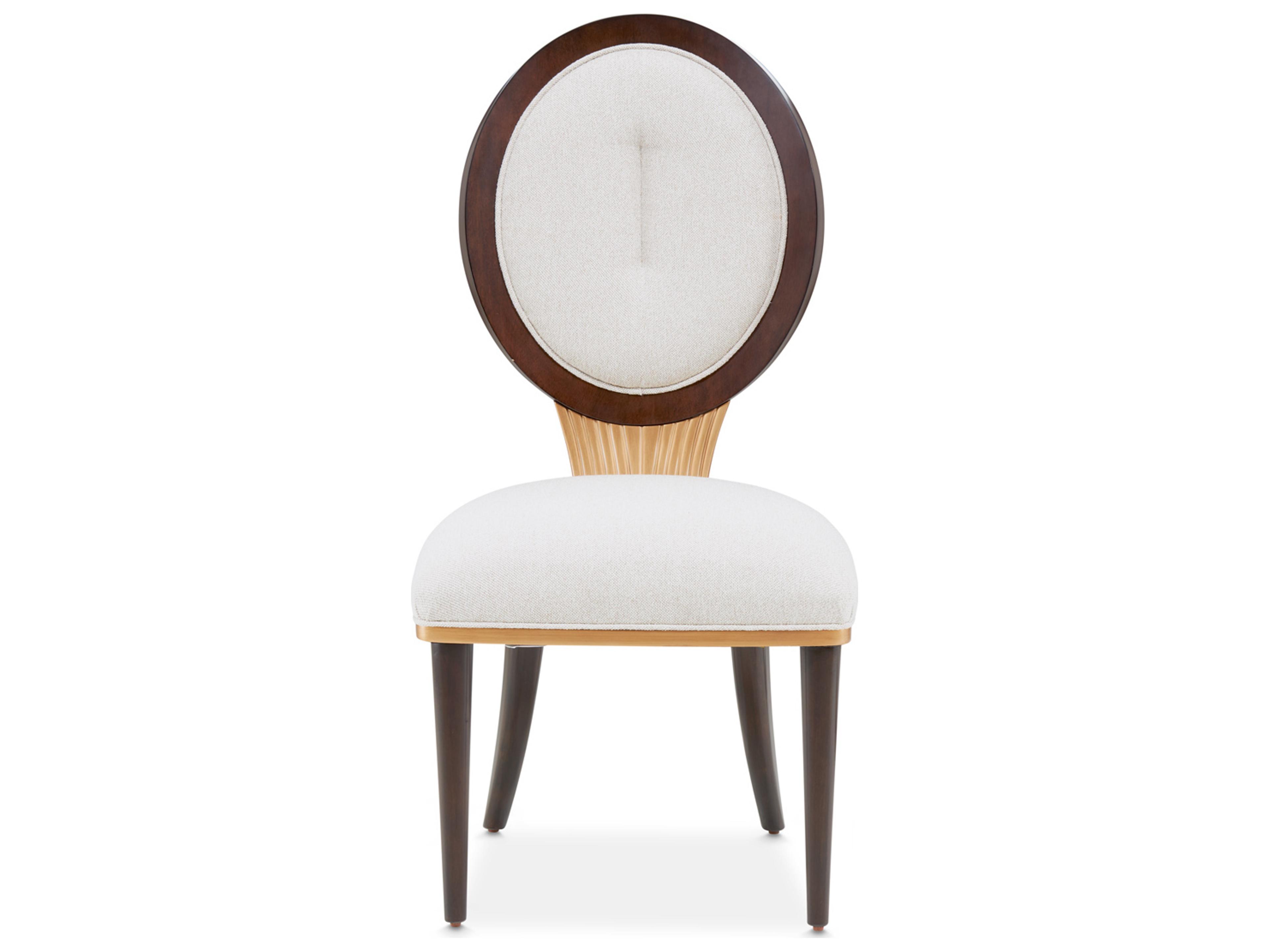 Luxecor Gilded Warm Pecan Rubberwood Brown Upholstered Armless Dining Chair Set of 2