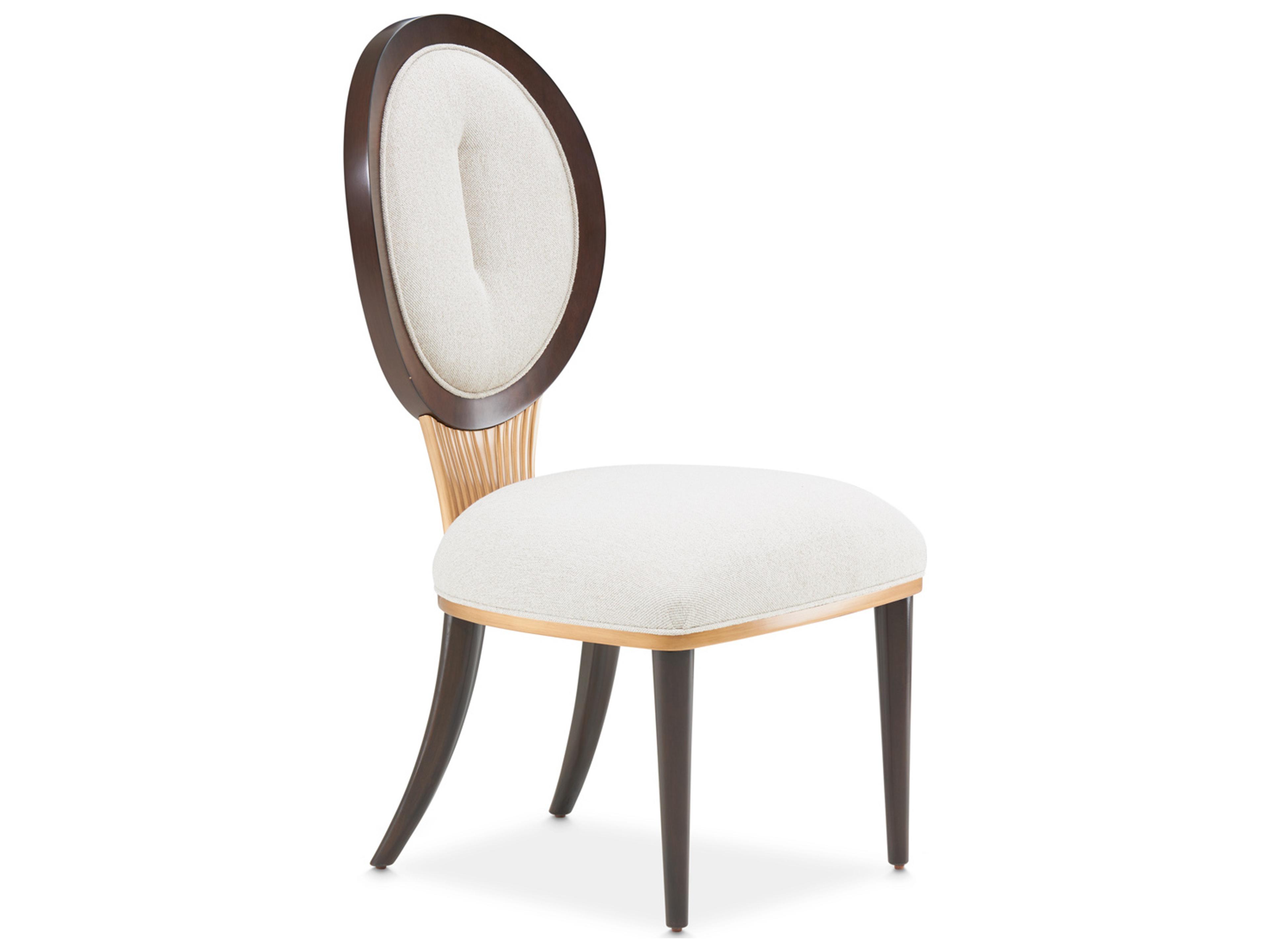 Luxecor Gilded Warm Pecan Rubberwood Brown Upholstered Armless Dining Chair Set of 2