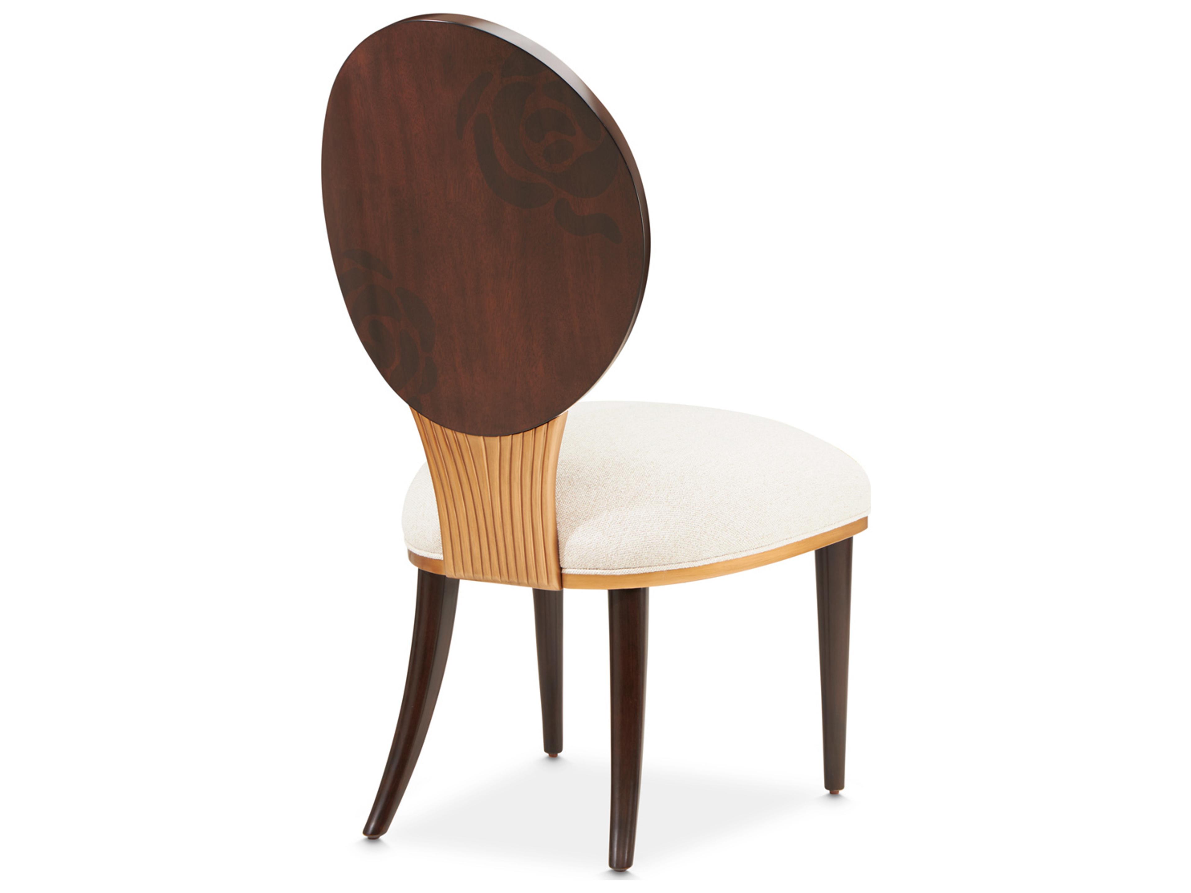 Luxecor Gilded Warm Pecan Rubberwood Brown Upholstered Armless Dining Chair Set of 2