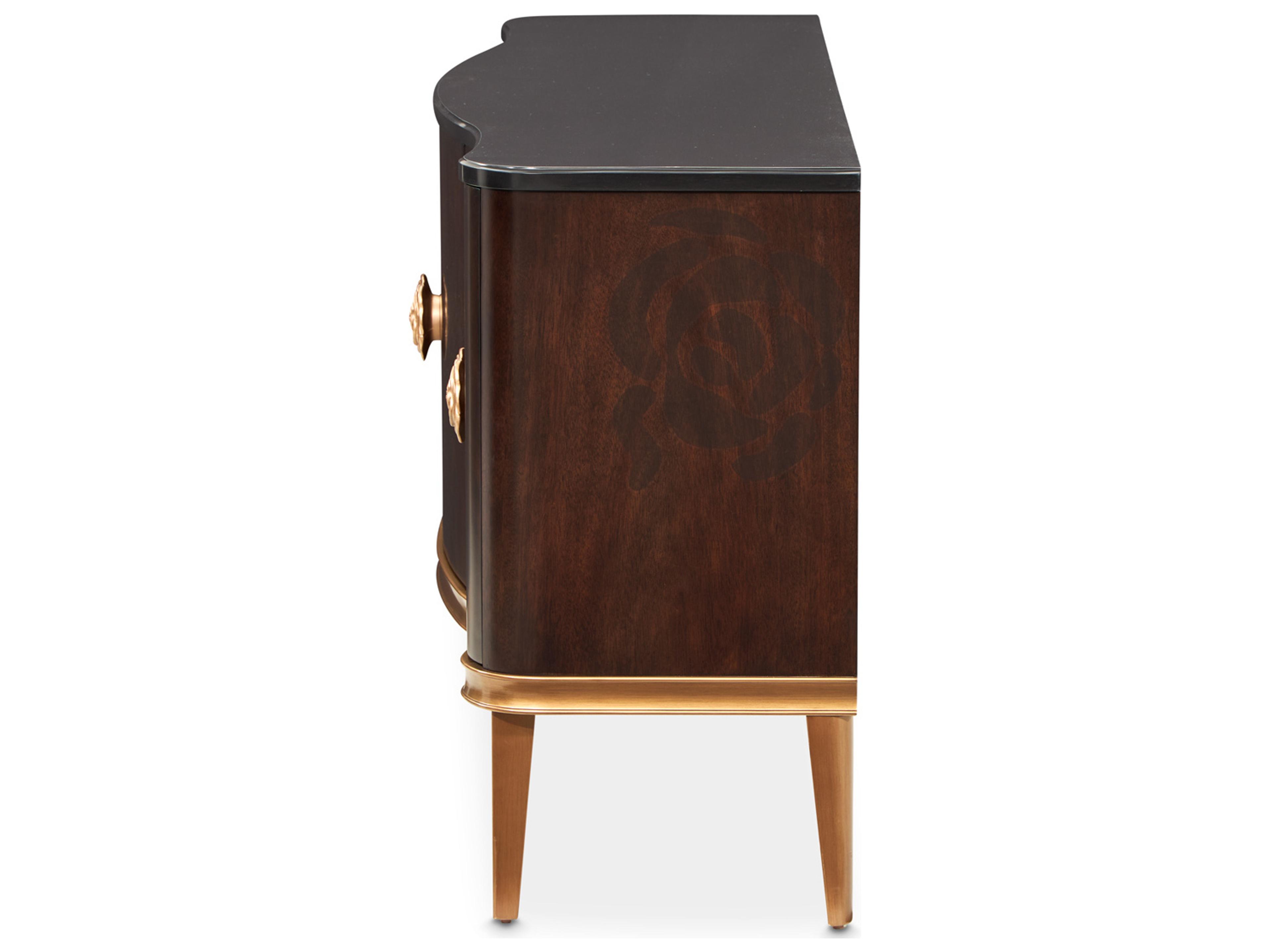 Luxecor Gilded 72" Poplar Wood Warm Pecan Sideboard