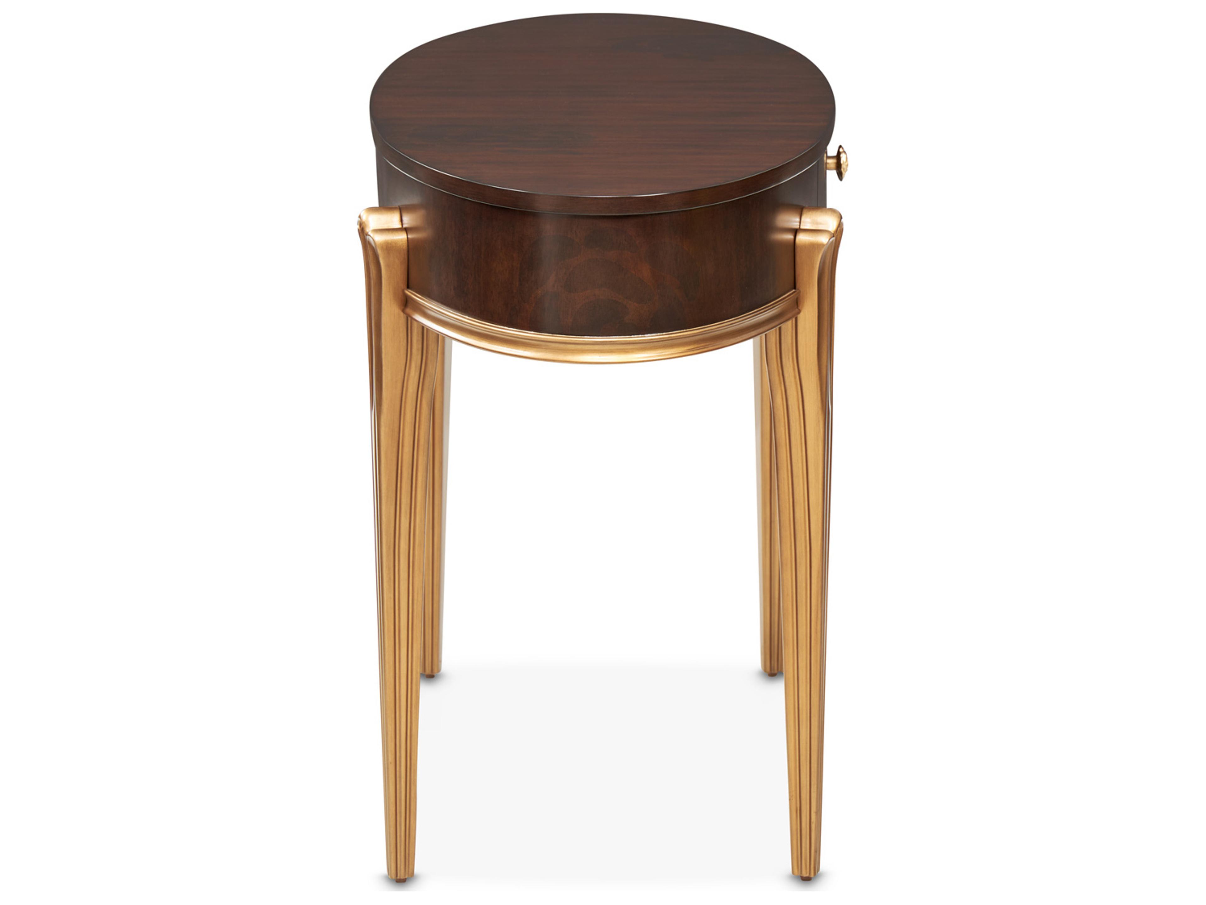 Luxecor Gilded Warm Pecan Poplar Wood Vanity Table