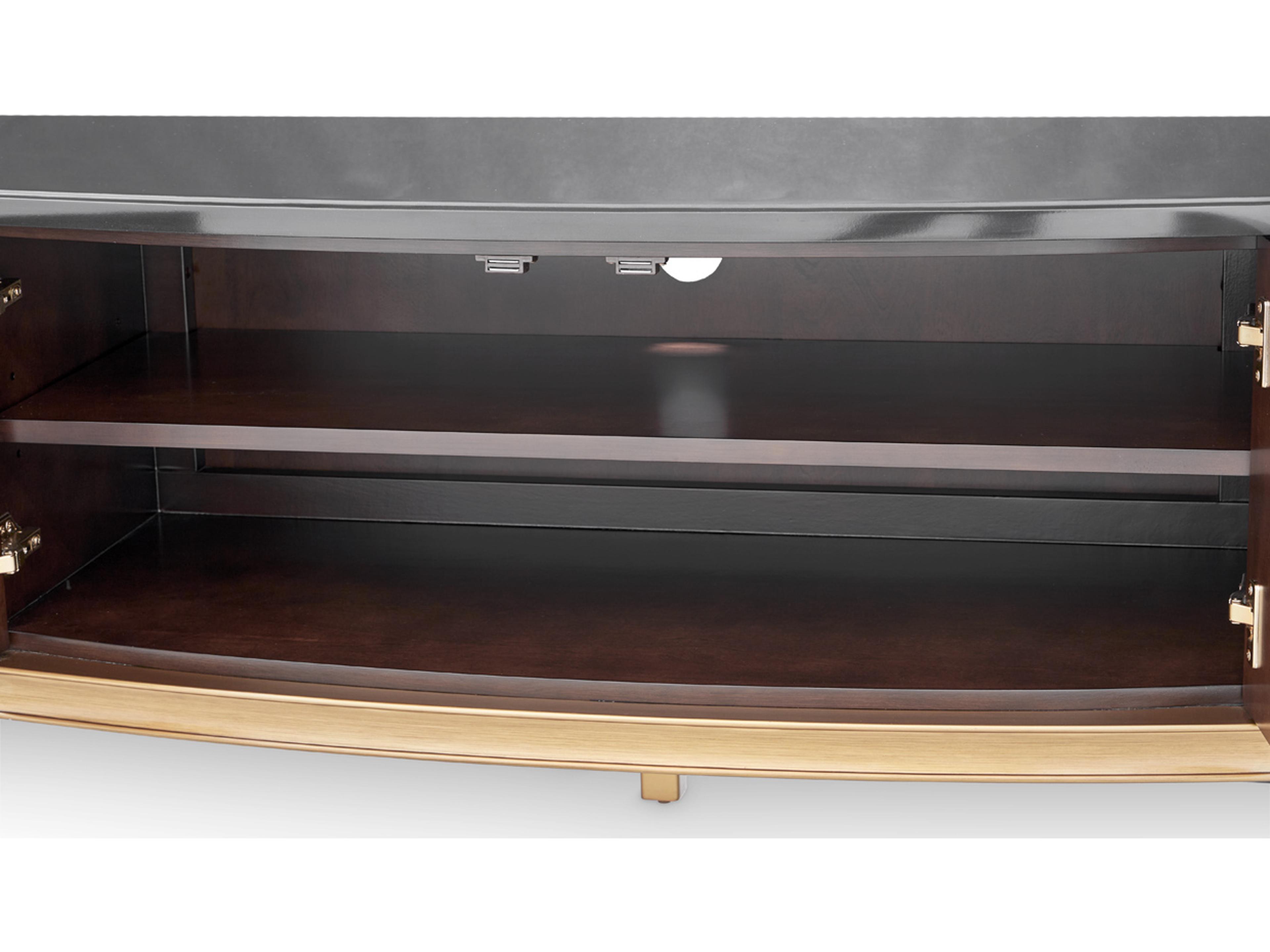 Luxecor Gilded 78" Poplar Wood Warm Pecan Media Console