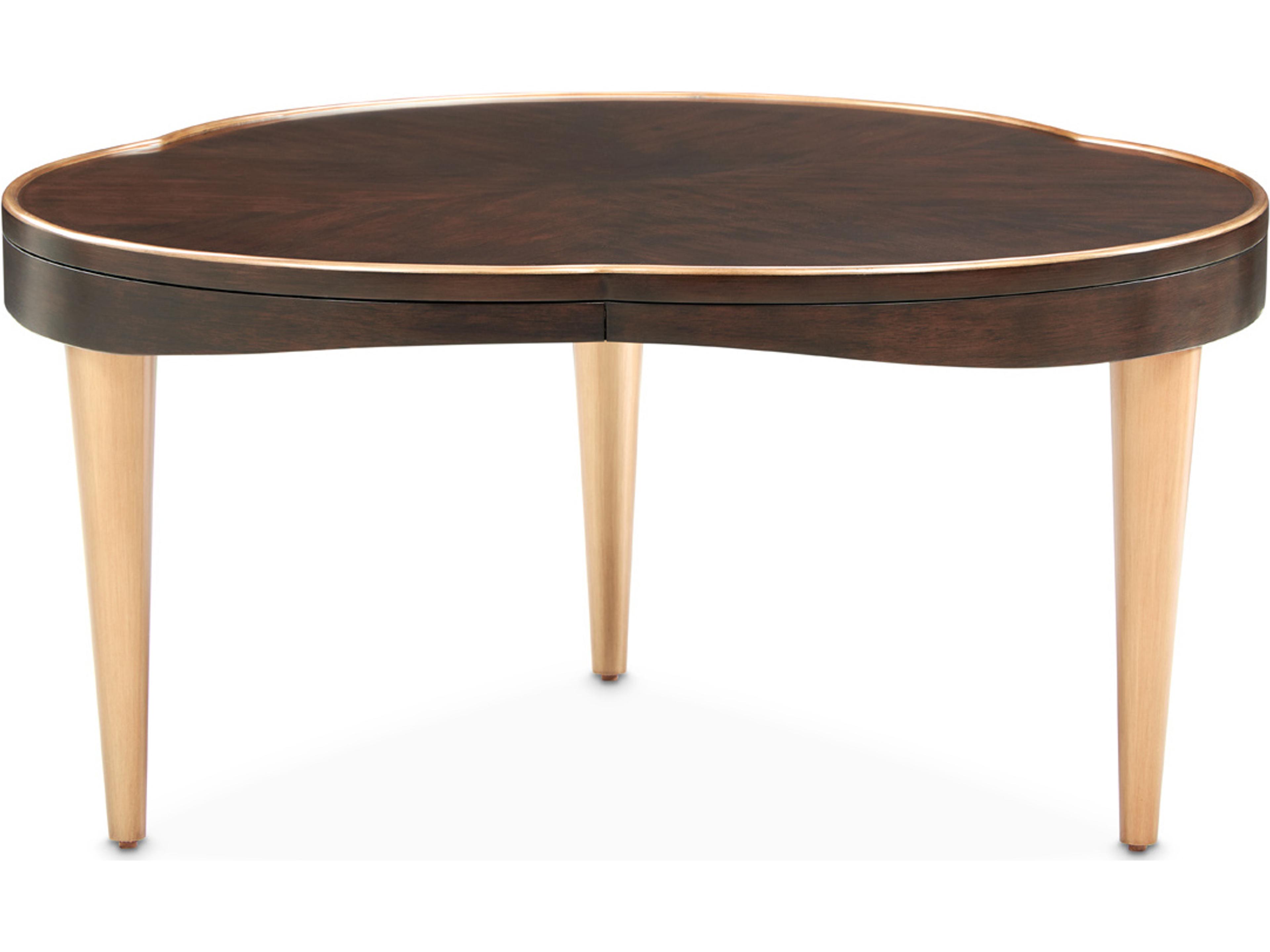 Luxecor Gilded Wood Warm Pecan Coffee Table