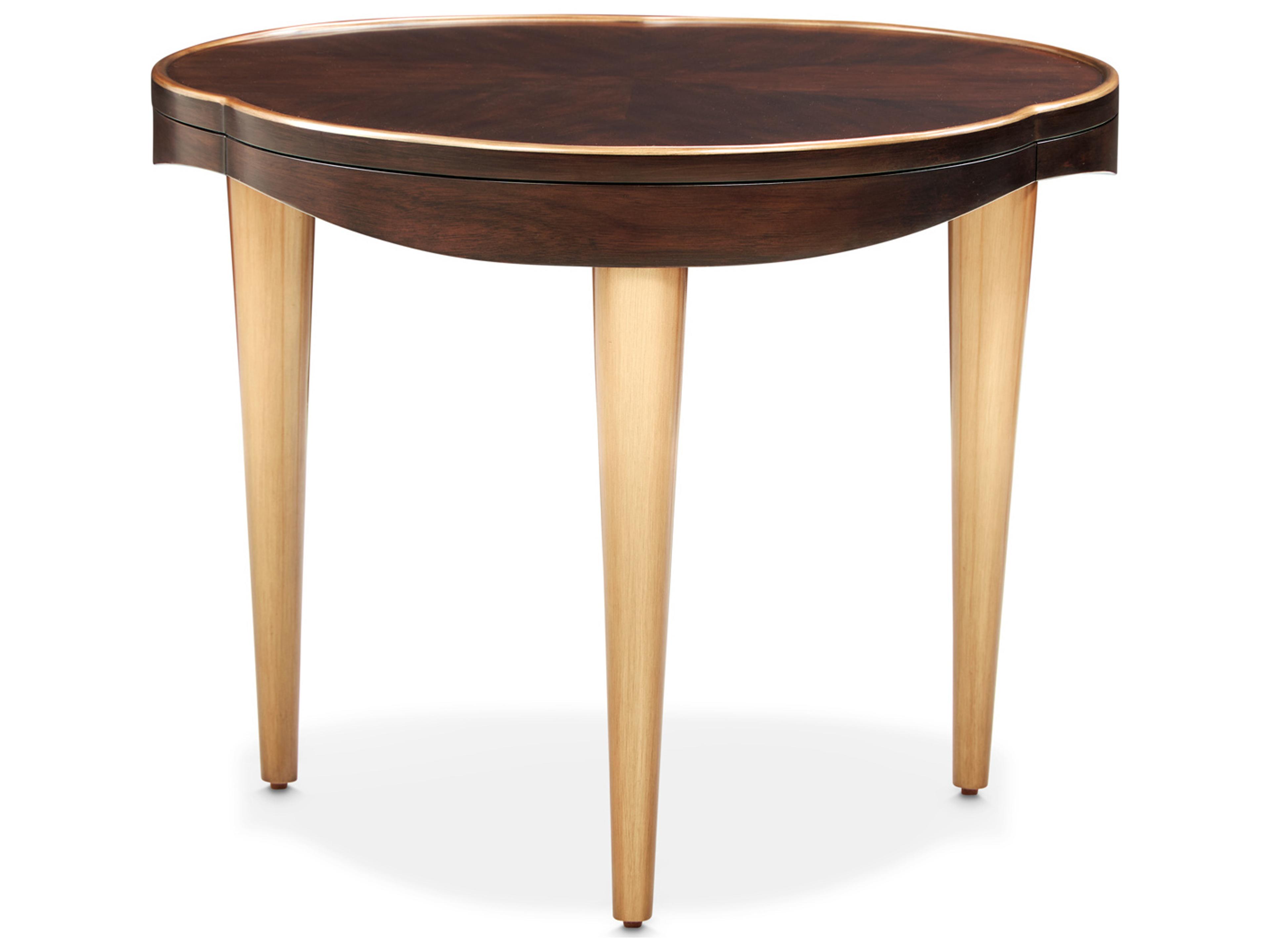 Luxecor Gilded Wood Warm Pecan End Table