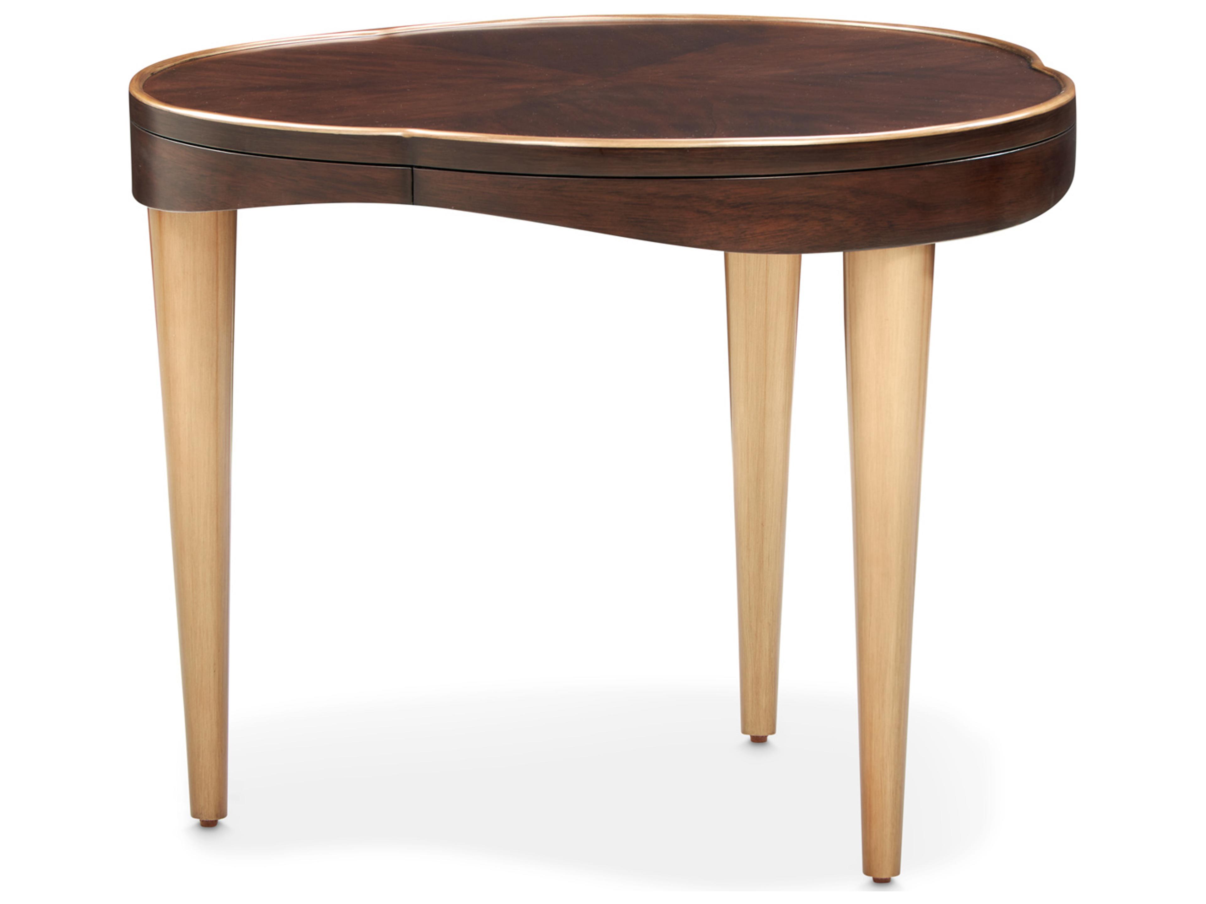 Luxecor Gilded Wood Warm Pecan End Table