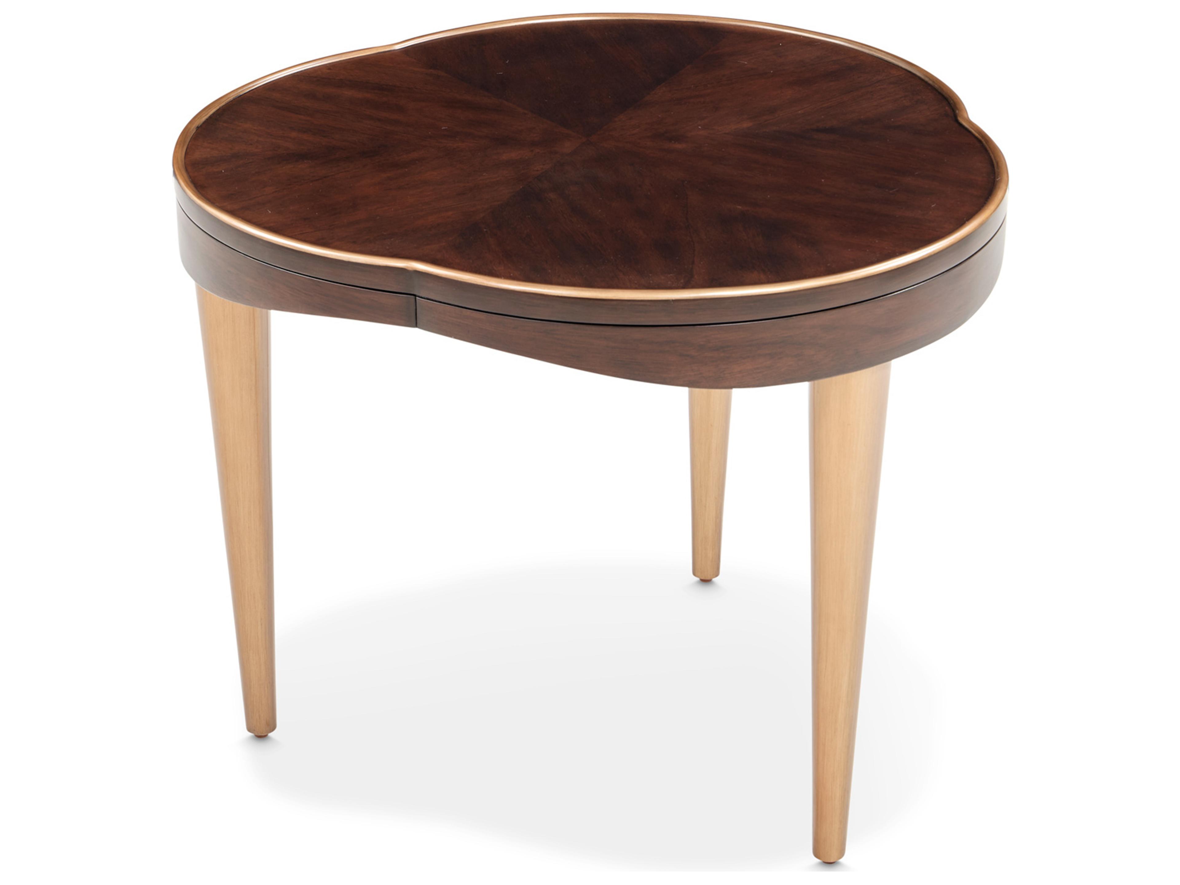 Luxecor Gilded Wood Warm Pecan End Table