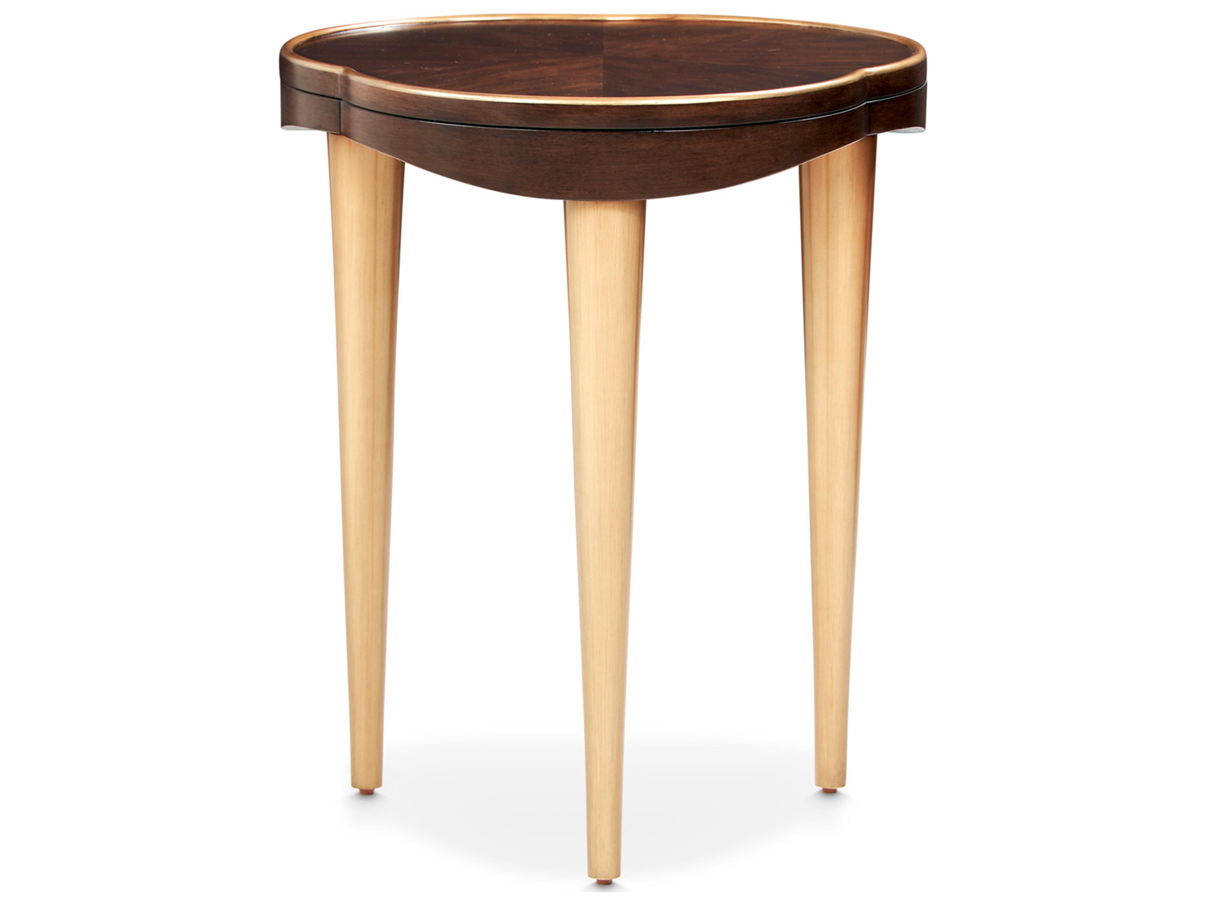 Luxecor Gilded Wood Warm Pecan End Table