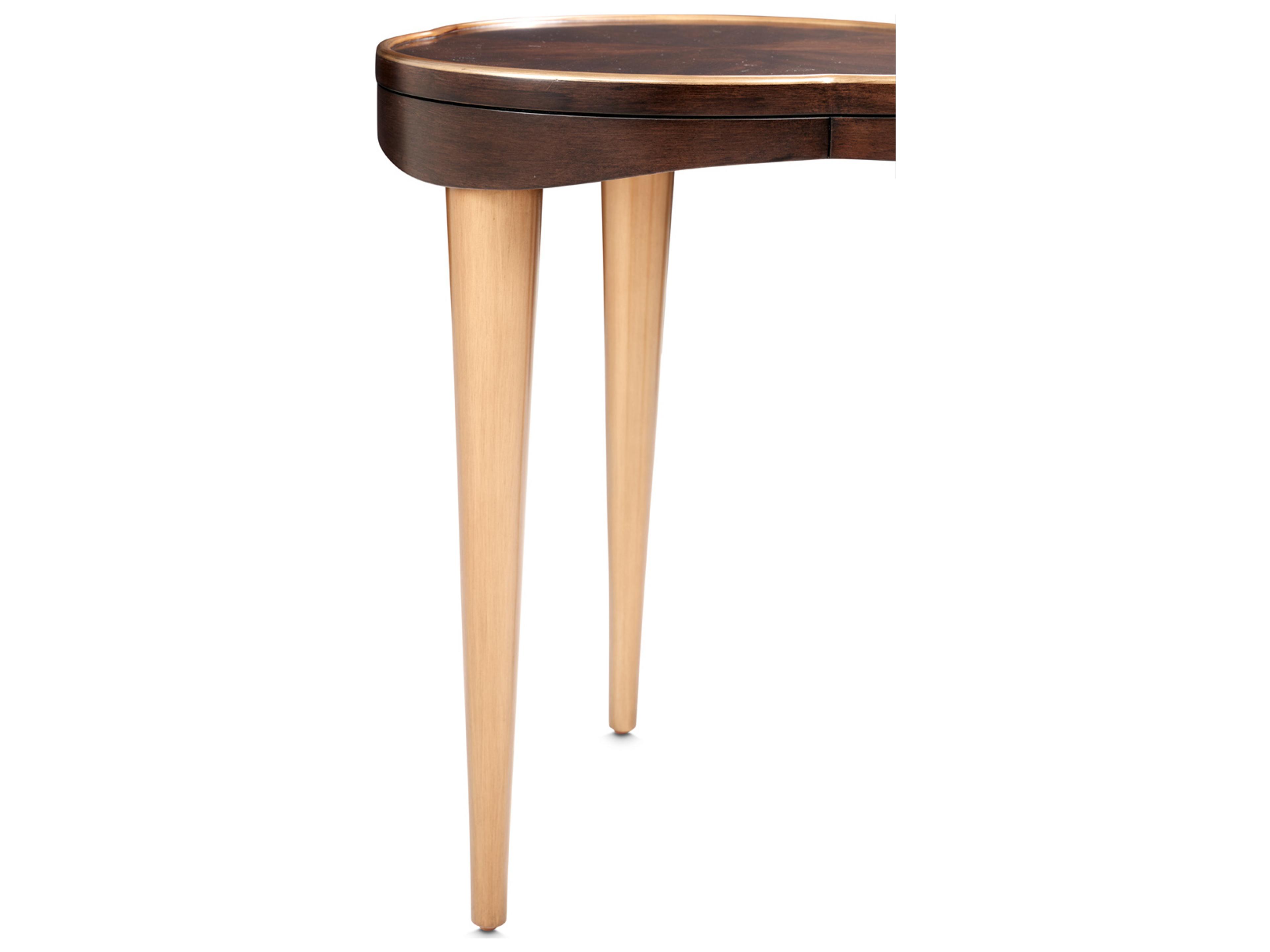 Luxecor Gilded Wood Warm Pecan End Table