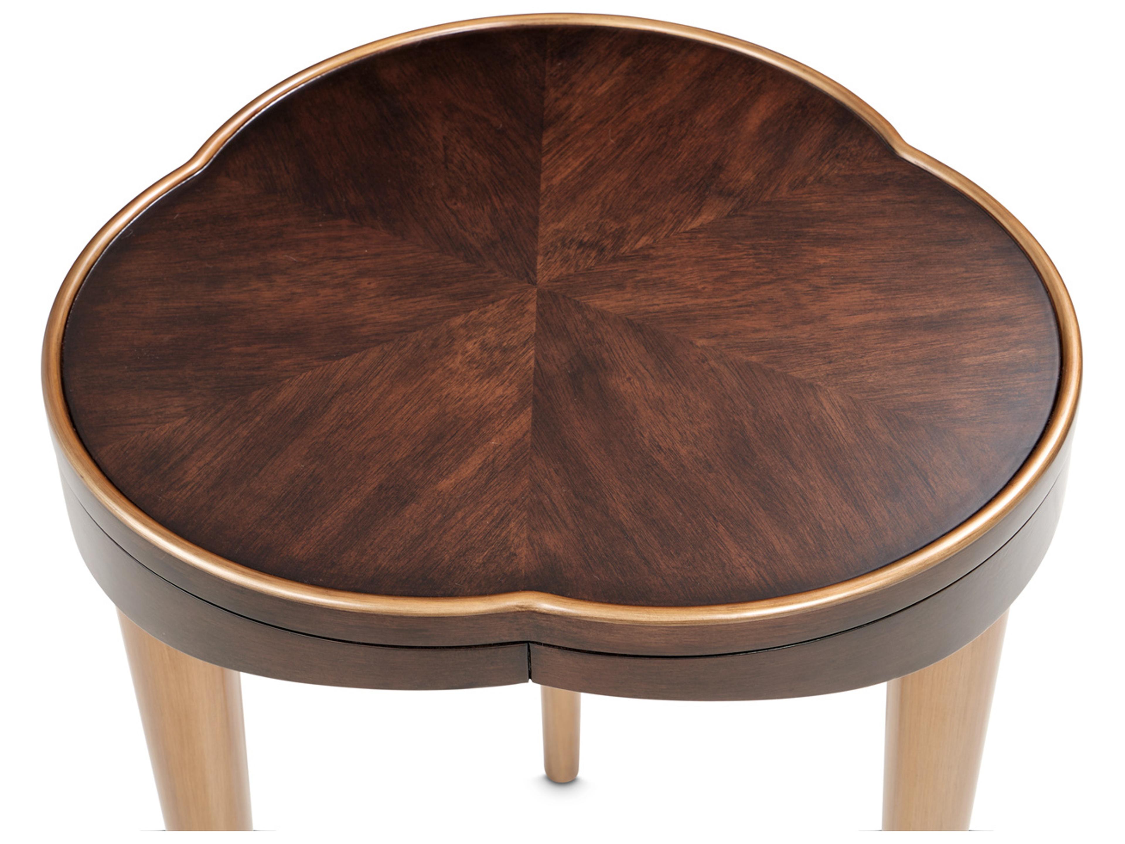 Luxecor Gilded Wood Warm Pecan End Table