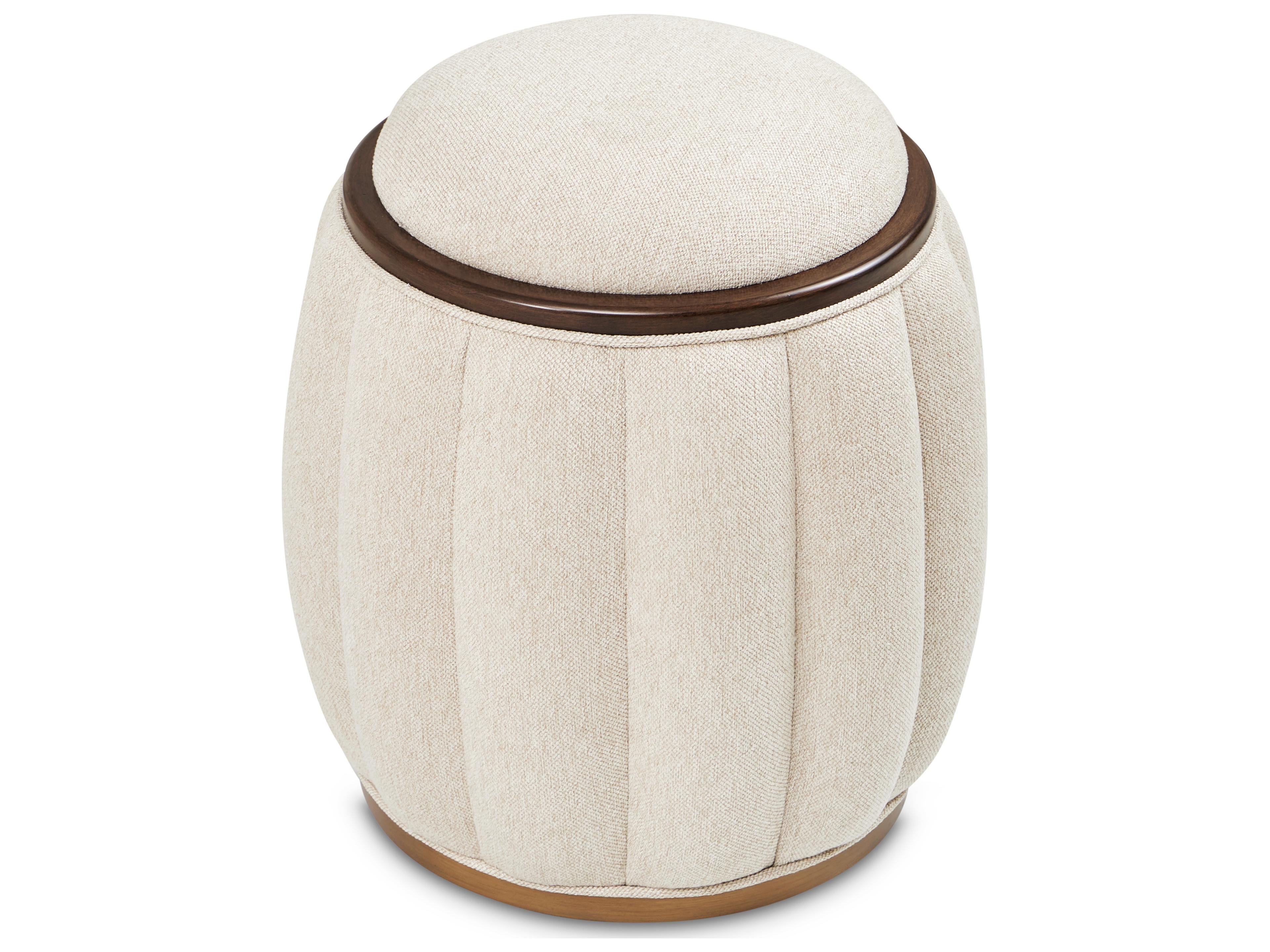 Luxecor Gilded Warm Pecan Linen Beige Upholstered Accent Bench