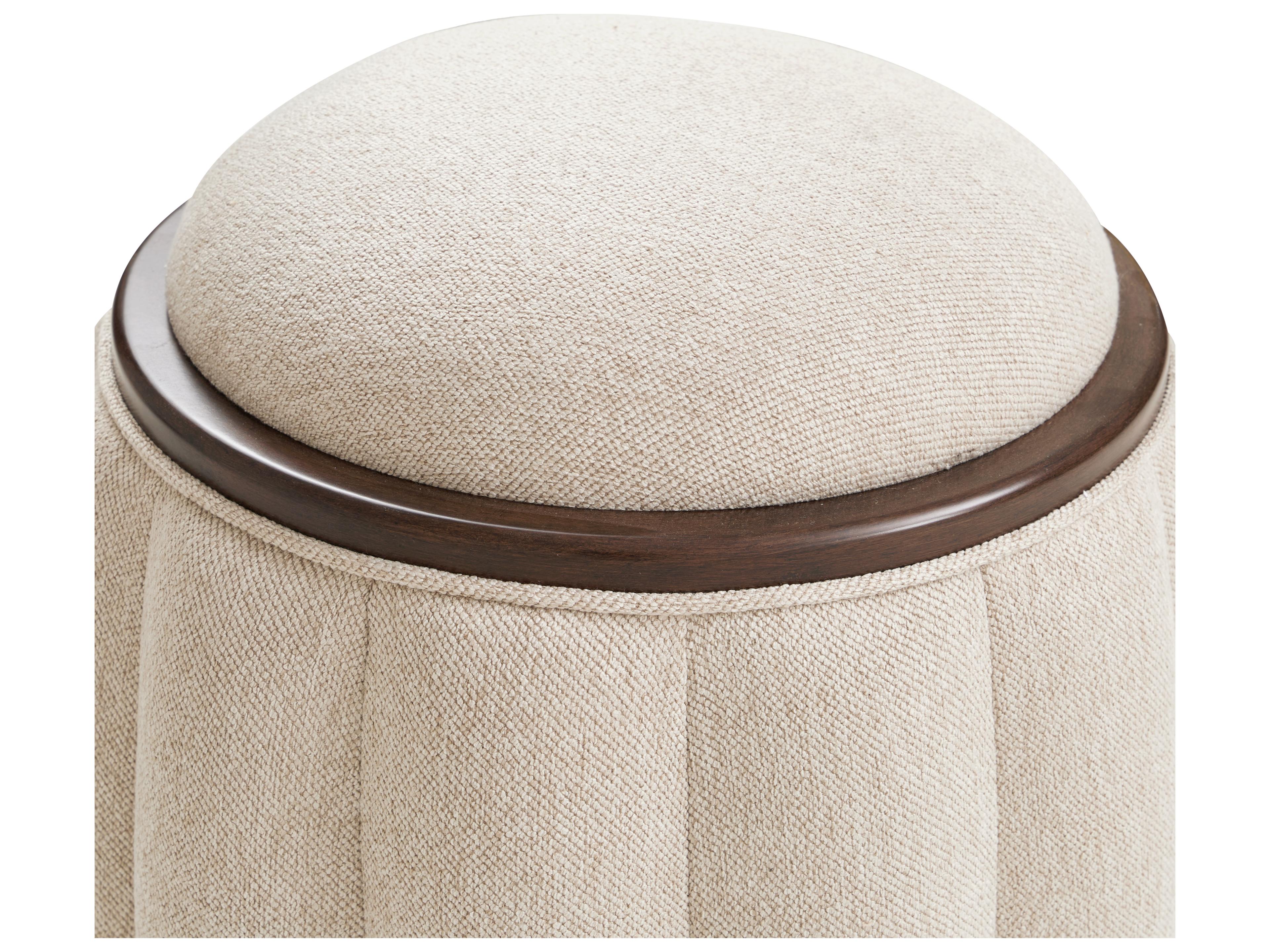 Luxecor Gilded Warm Pecan Linen Beige Upholstered Accent Bench