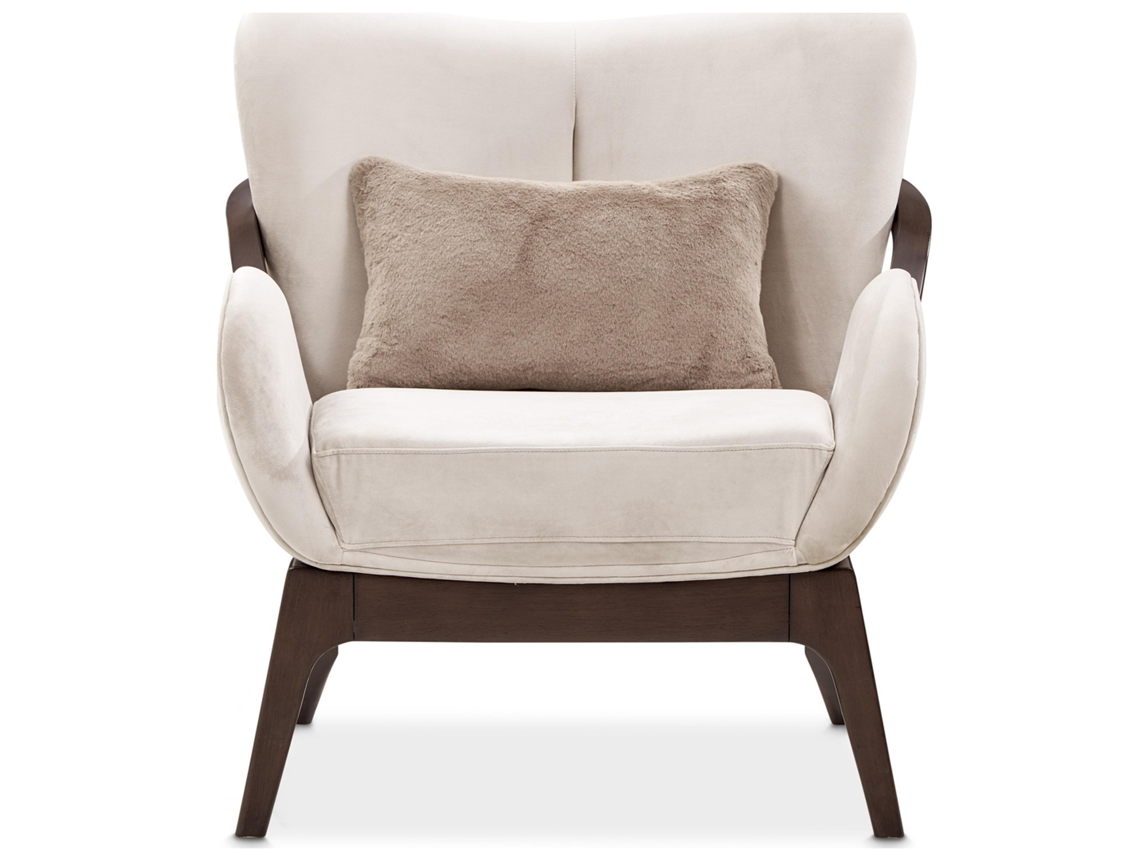 Luxecor Gilded Beige Velvet Accent Chair Warm Pecan