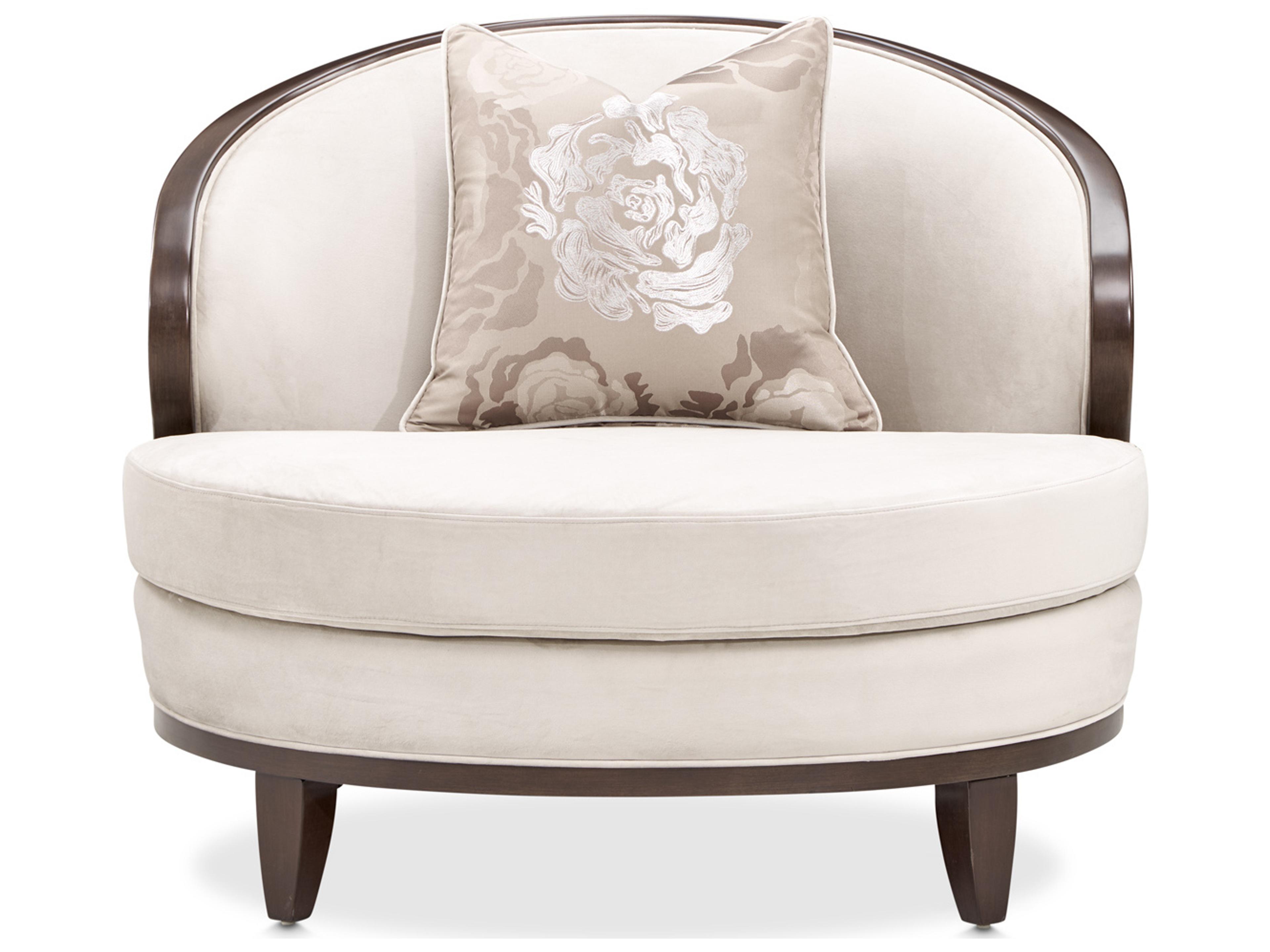 Luxecor Gilded Beige Velvet Accent Chair Warm Pecan