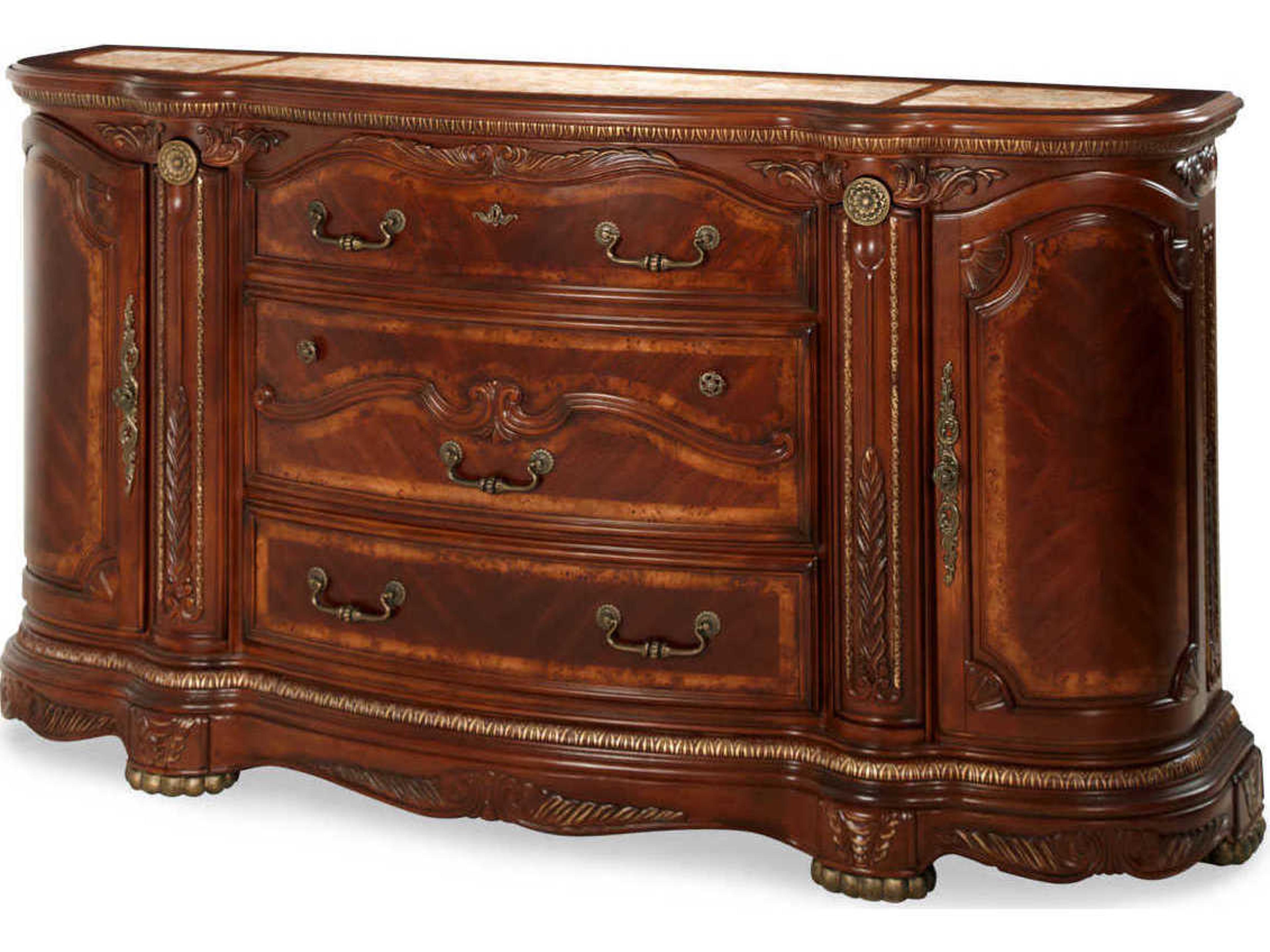 Cortina Honey Walnut Dresser with Marble Top