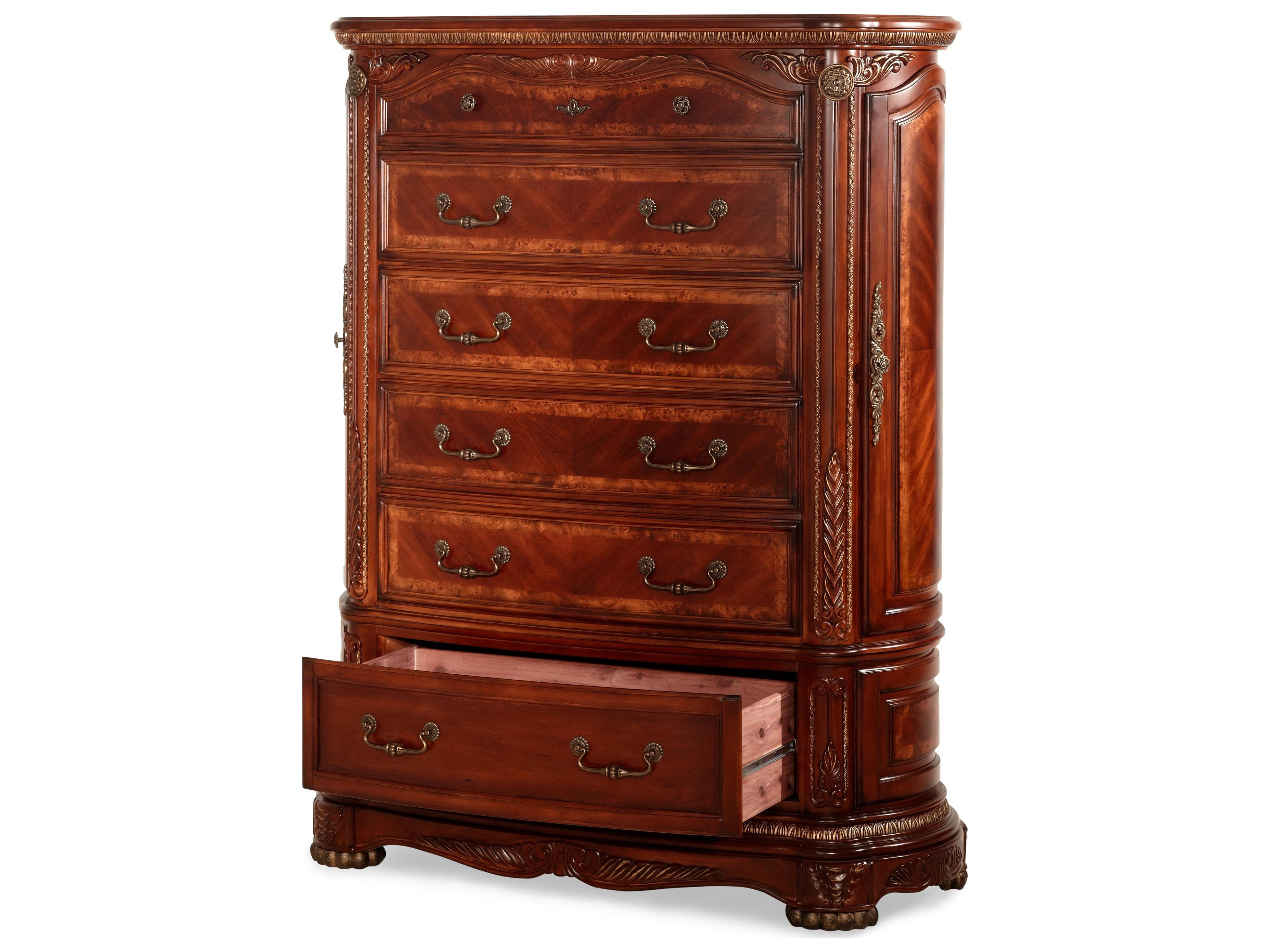 Luxecor Gilded Honey Walnut Brown Poplar Wood Accent Chest