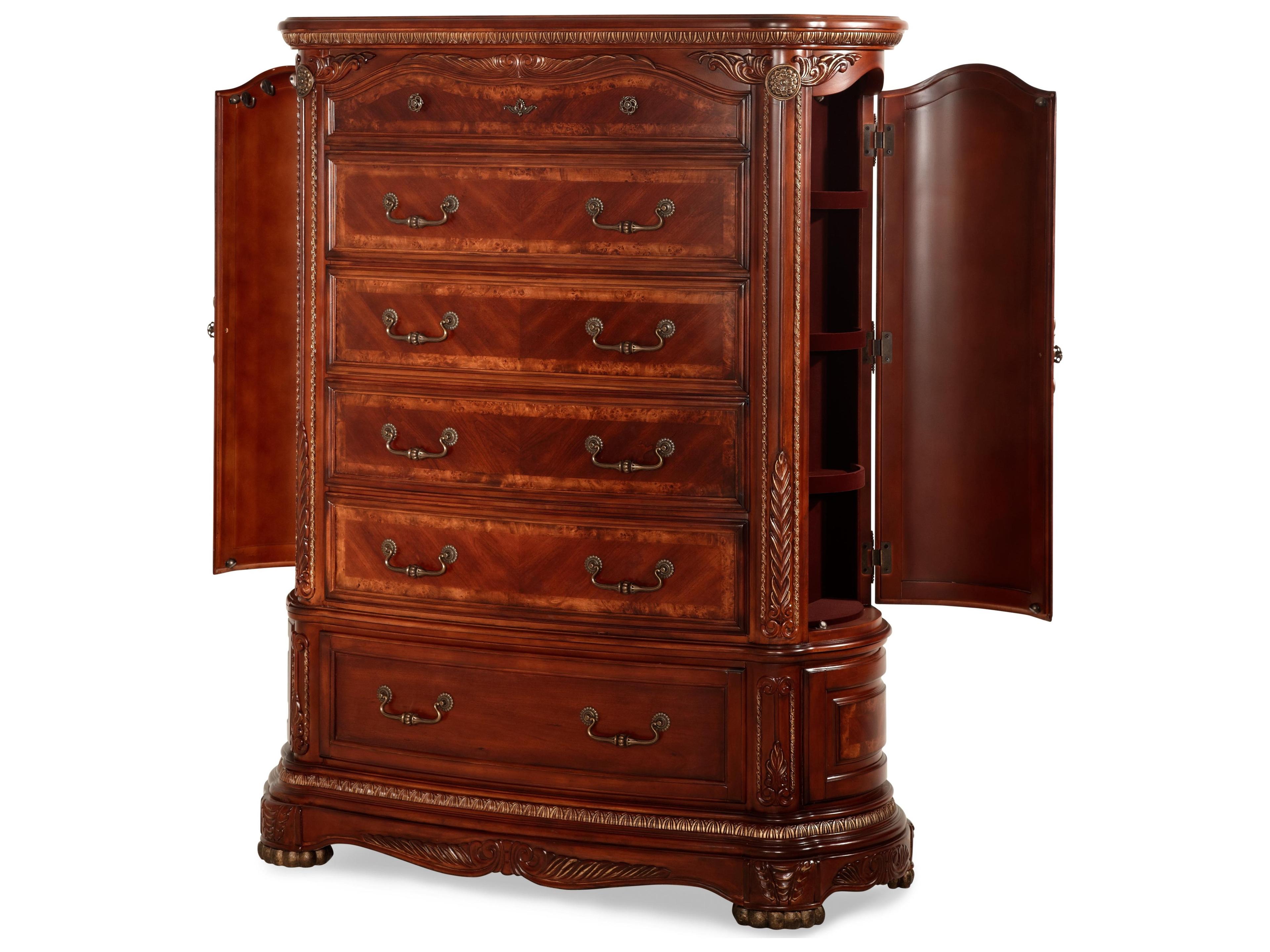 Luxecor Gilded Honey Walnut Brown Poplar Wood Accent Chest