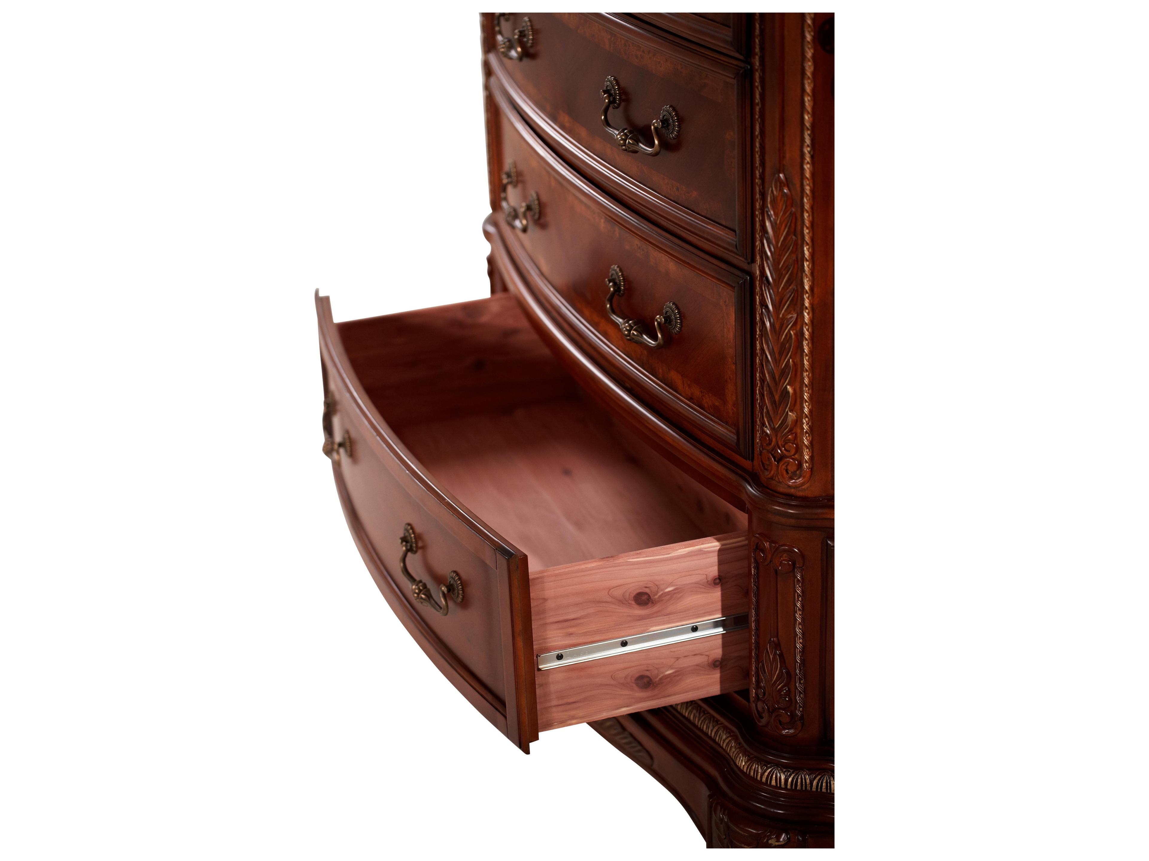 Luxecor Gilded Honey Walnut Brown Poplar Wood Accent Chest