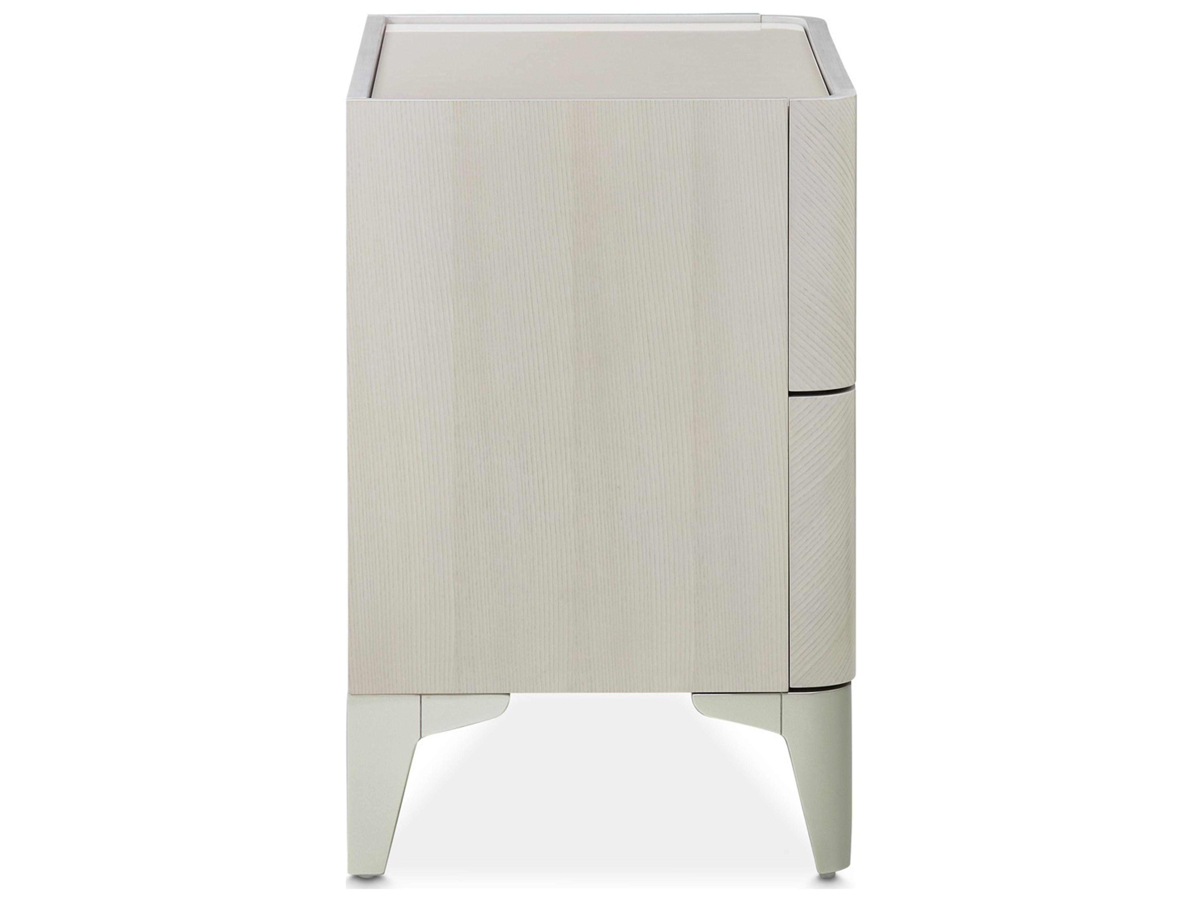 Luxecor Gilded 2-Drawers Gray Poplar Wood Nightstand